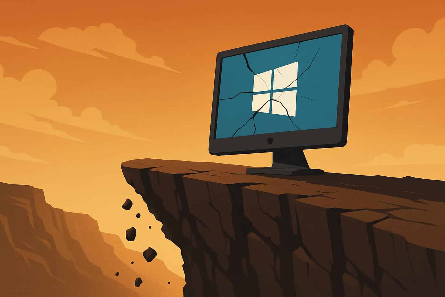 Windows 10 support stops with cliff-edge warning sign, highlighting PC security risks