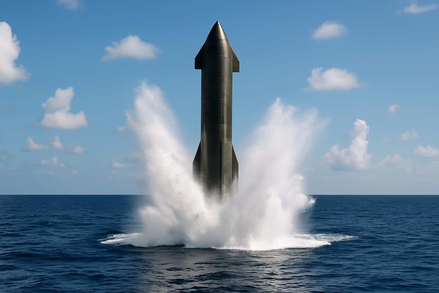 SpaceX Starship Version 2 splashdown in ocean after final flight