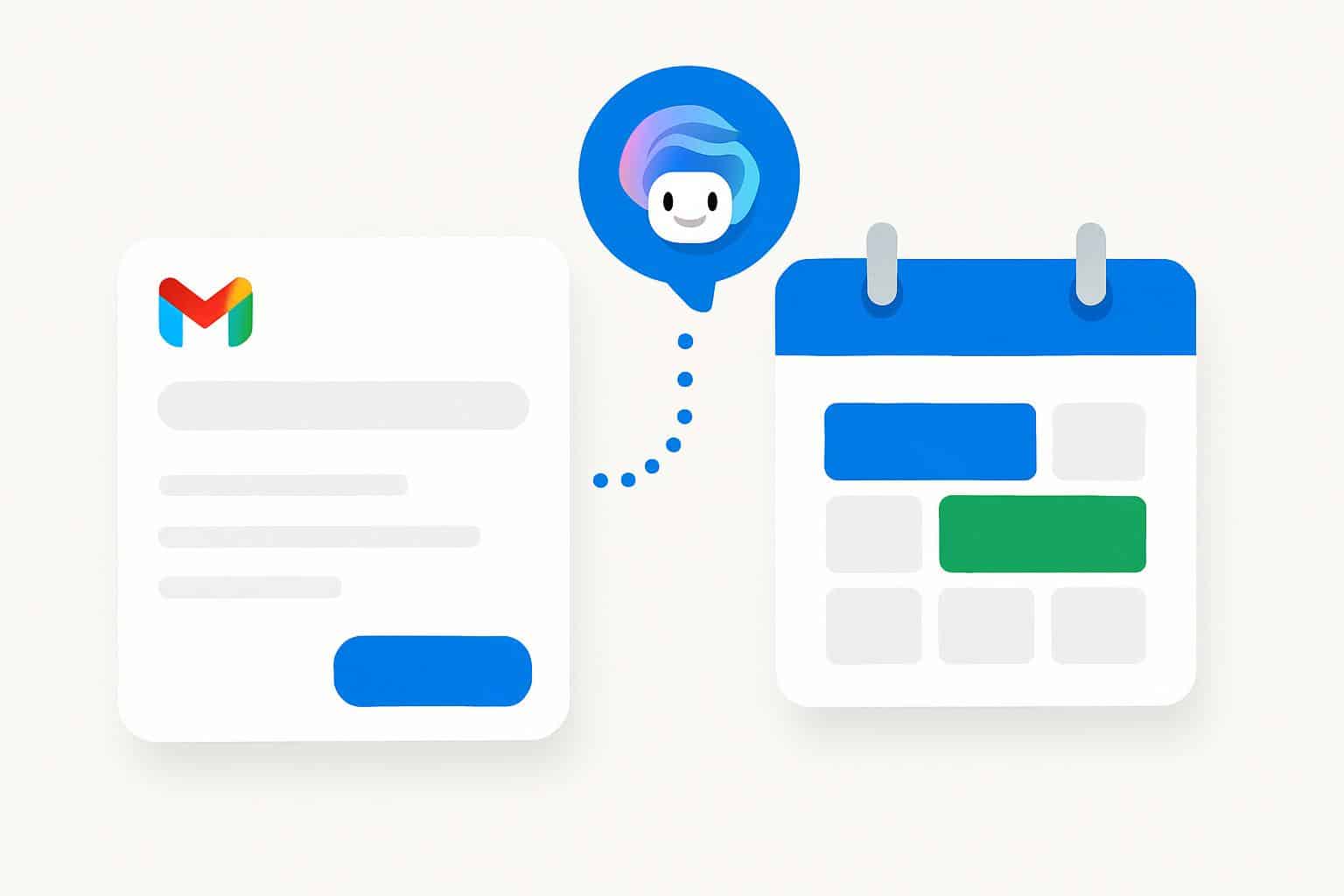 Gmail interface showing Google Gemini scheduling a meeting via Google Calendar