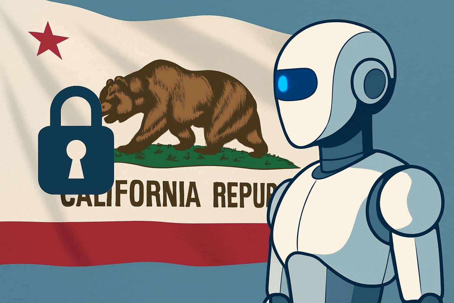 California State Capitol with chatbot icons, symbolizing regulation of AI companions