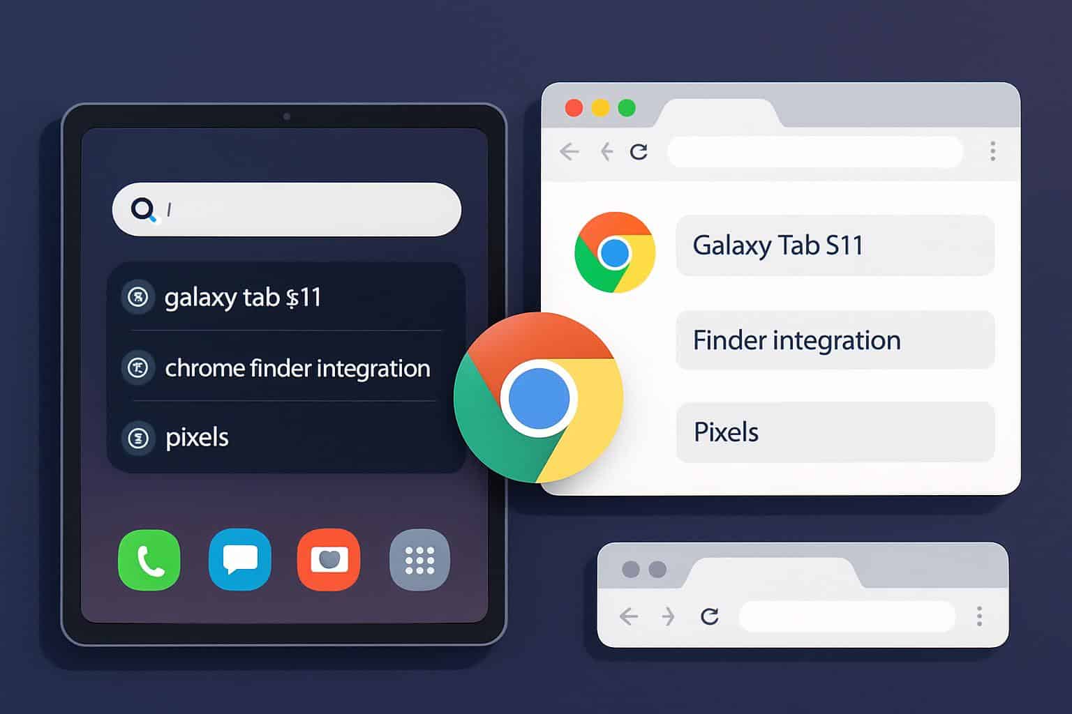 Samsung Galaxy Tab S11 with Chrome-Finder integration, outpacing Google Pixel devices
