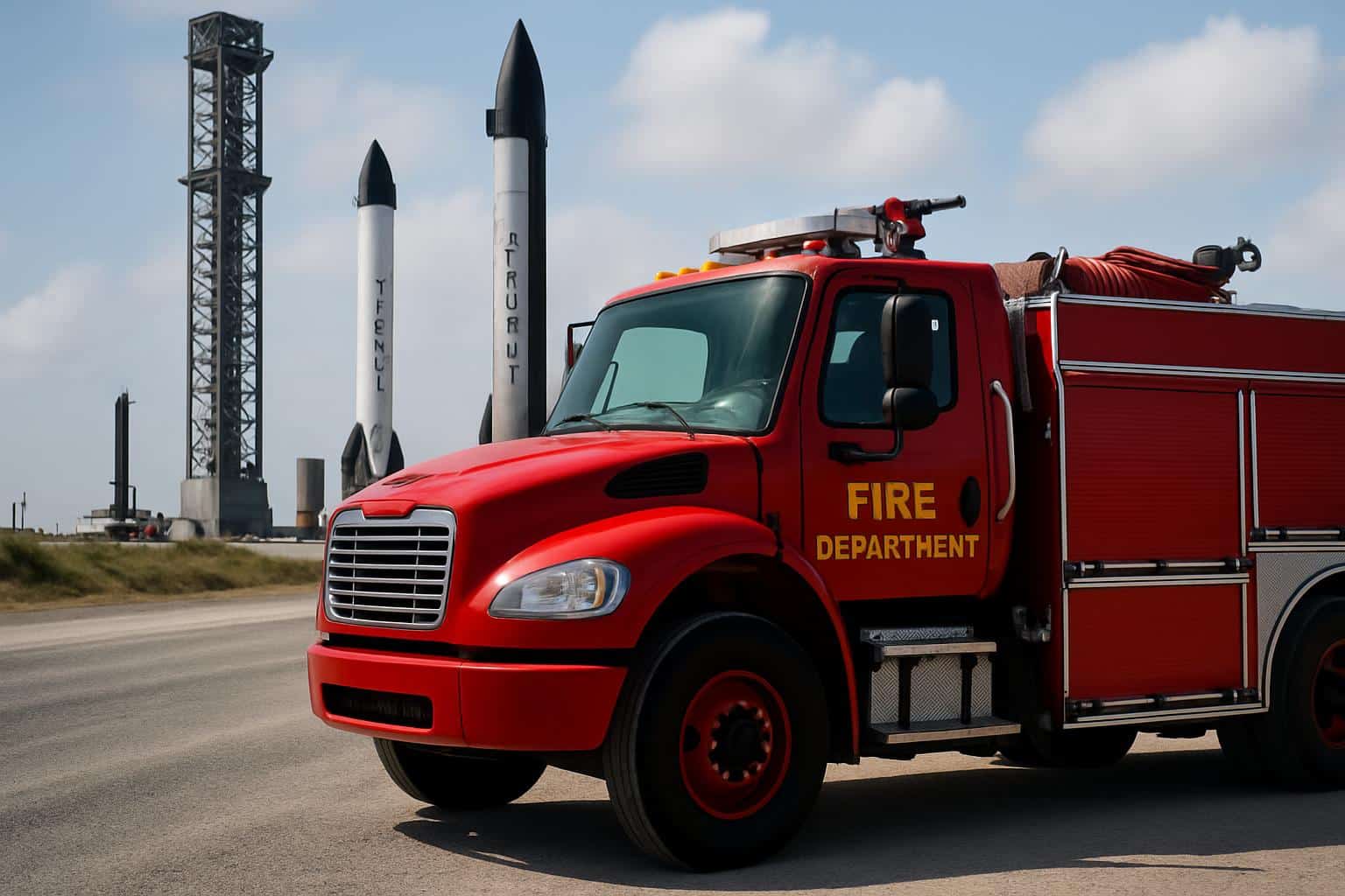 SpaceX Starbase firefighting team prepares for emergency response at launch site
