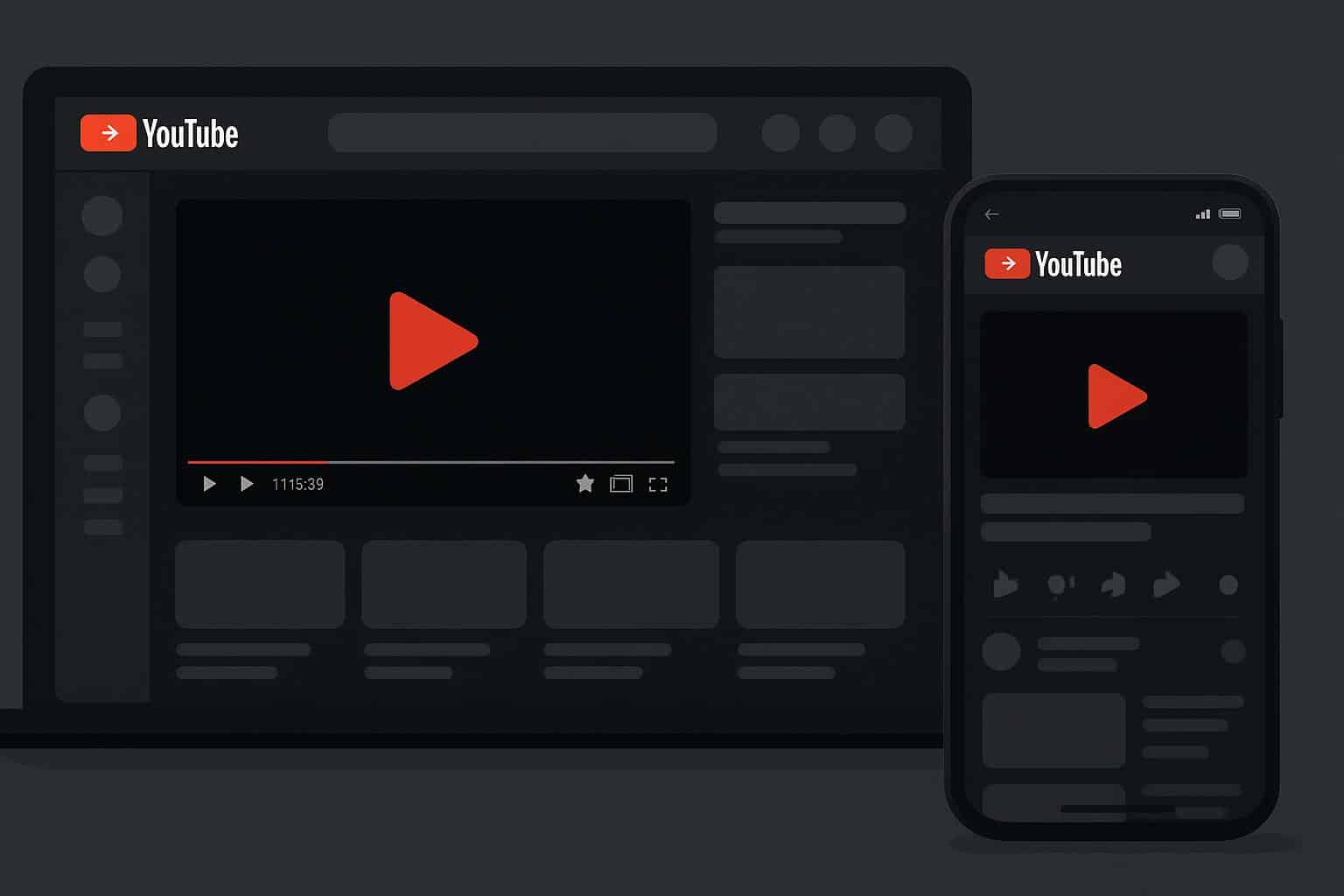 YouTube app UI showcasing new visual design, worldwide rollout