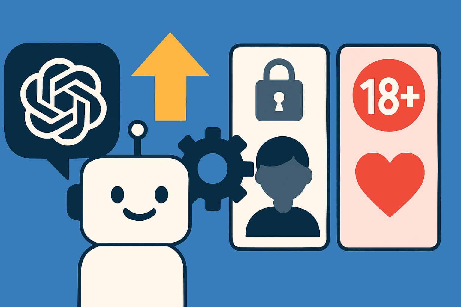 OpenAI ChatGPT with Adult Mode toggle, highlighting friendlier AI settings