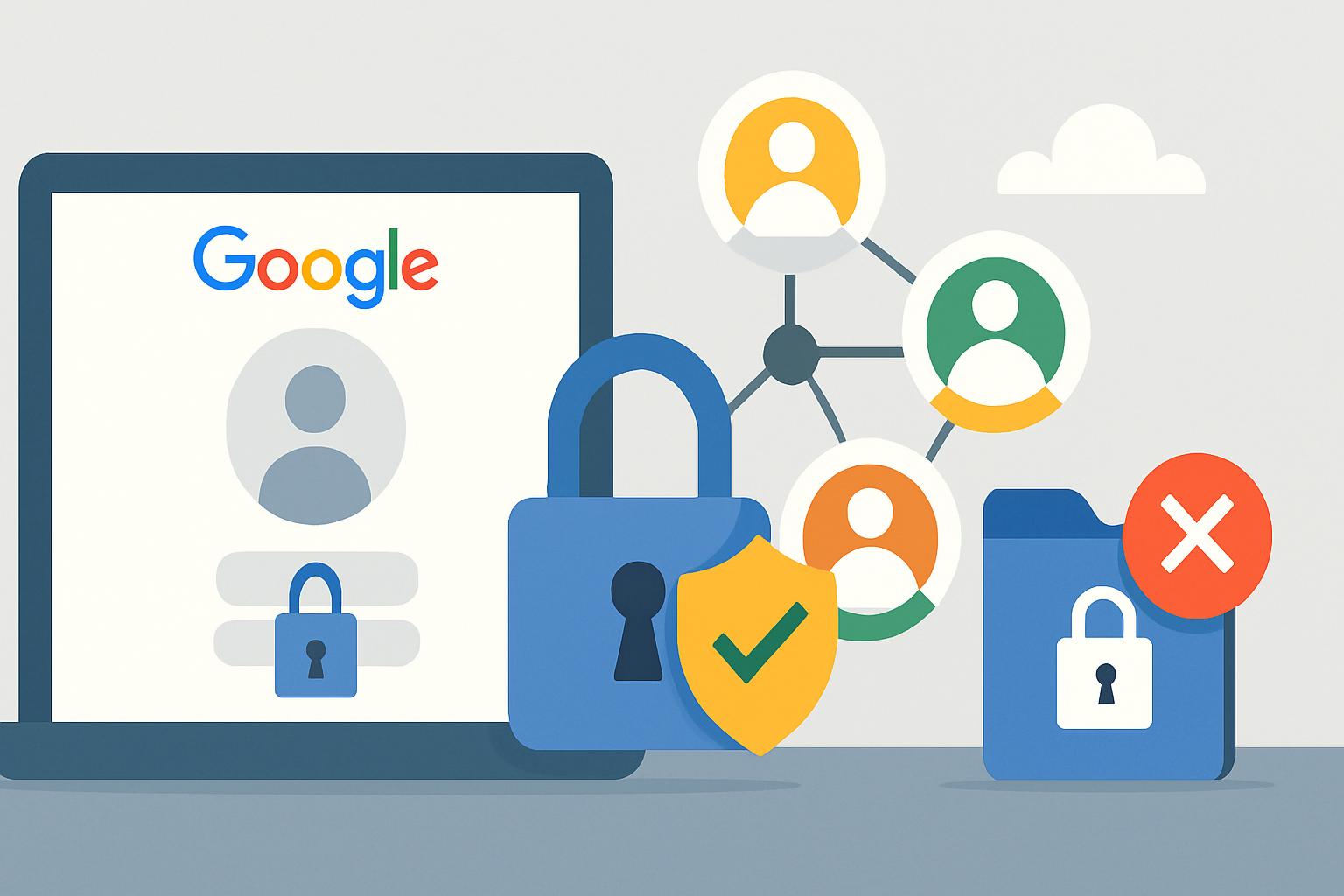 Google account restoration via trusted contacts, security lock and connected profile icons