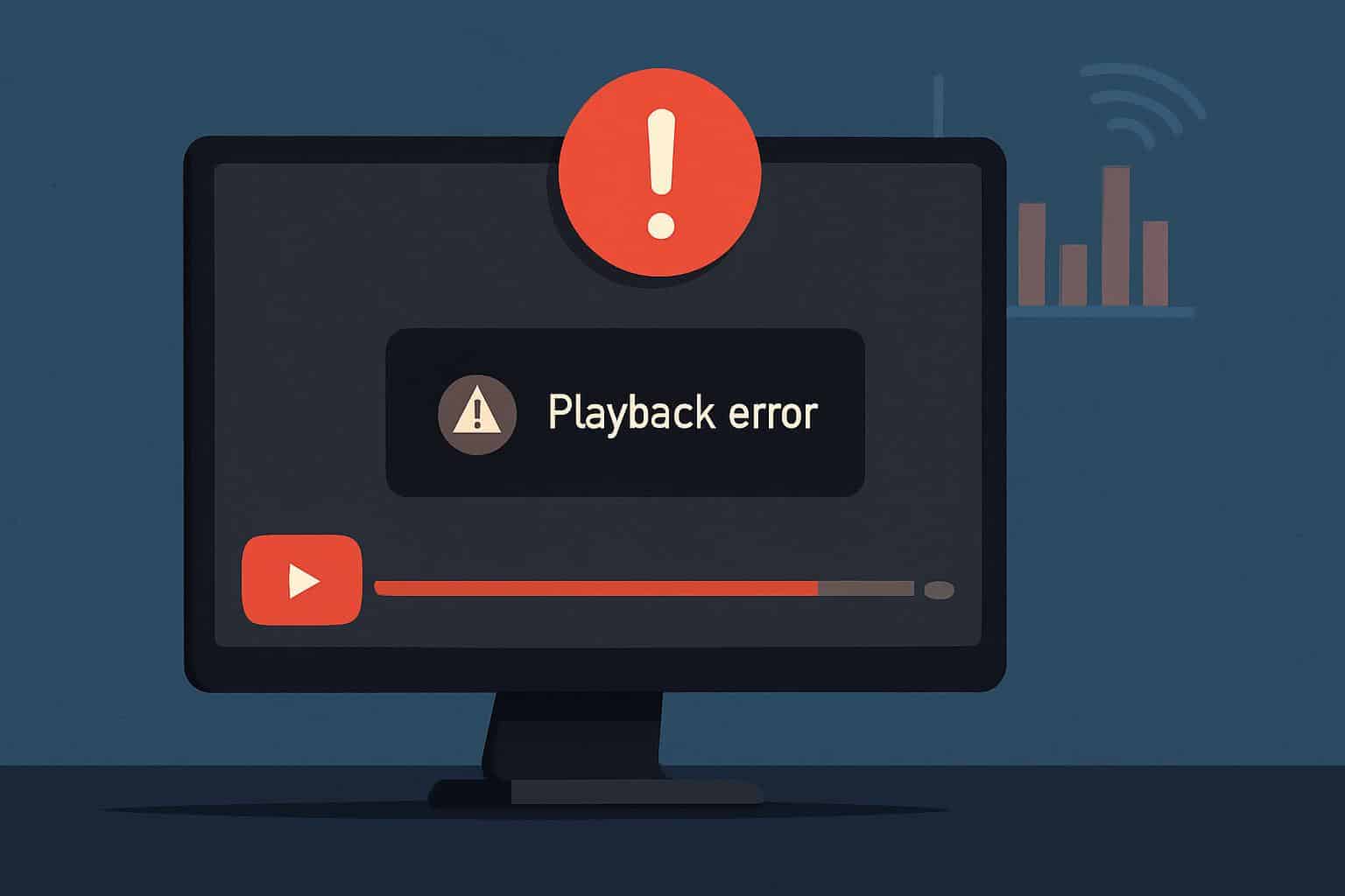 YouTube outage shown on error screen with buffering icon and service disruption