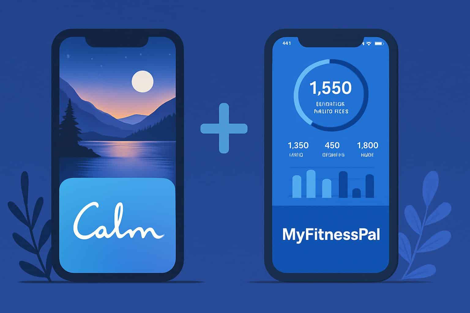 Calm Premium included with MyFitnessPal Premium, app logos side by side