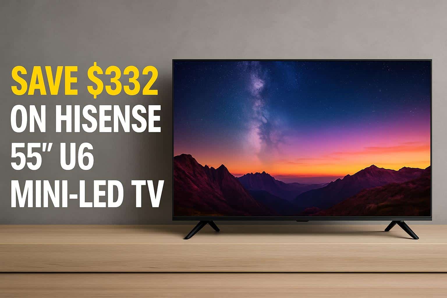 Hisense U6 55-inch Mini LED 4K TV deal — save $332