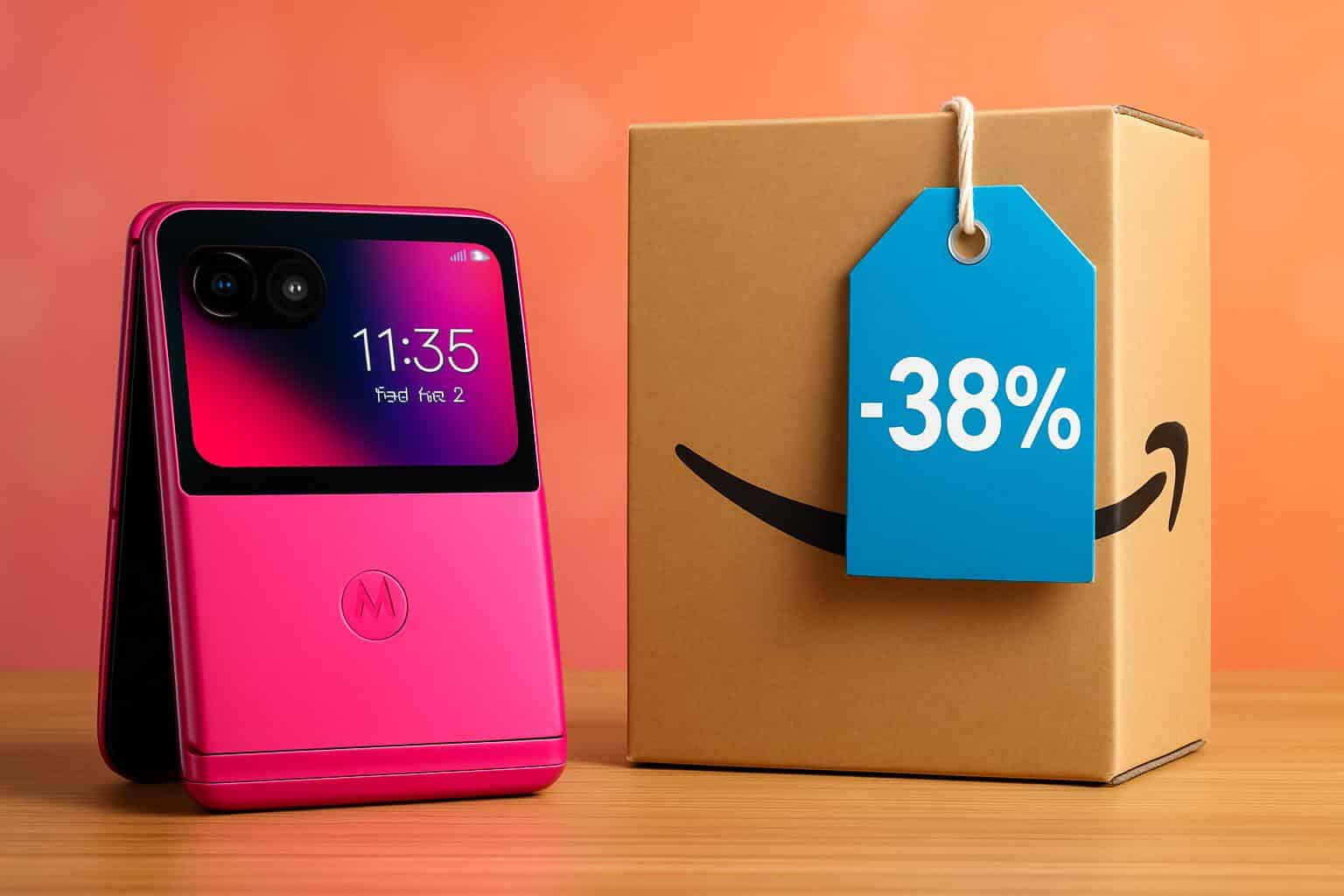 38% off hot pink Motorola Razr Plus foldable phone