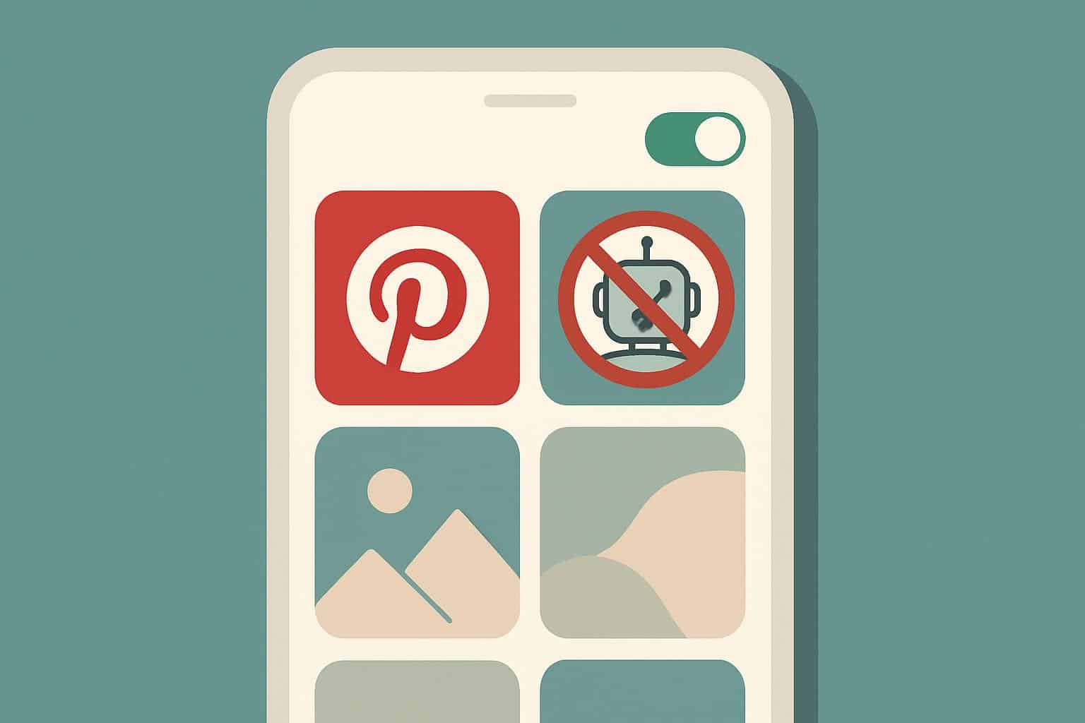 Pinterest app settings to reduce or remove AI content from the feed