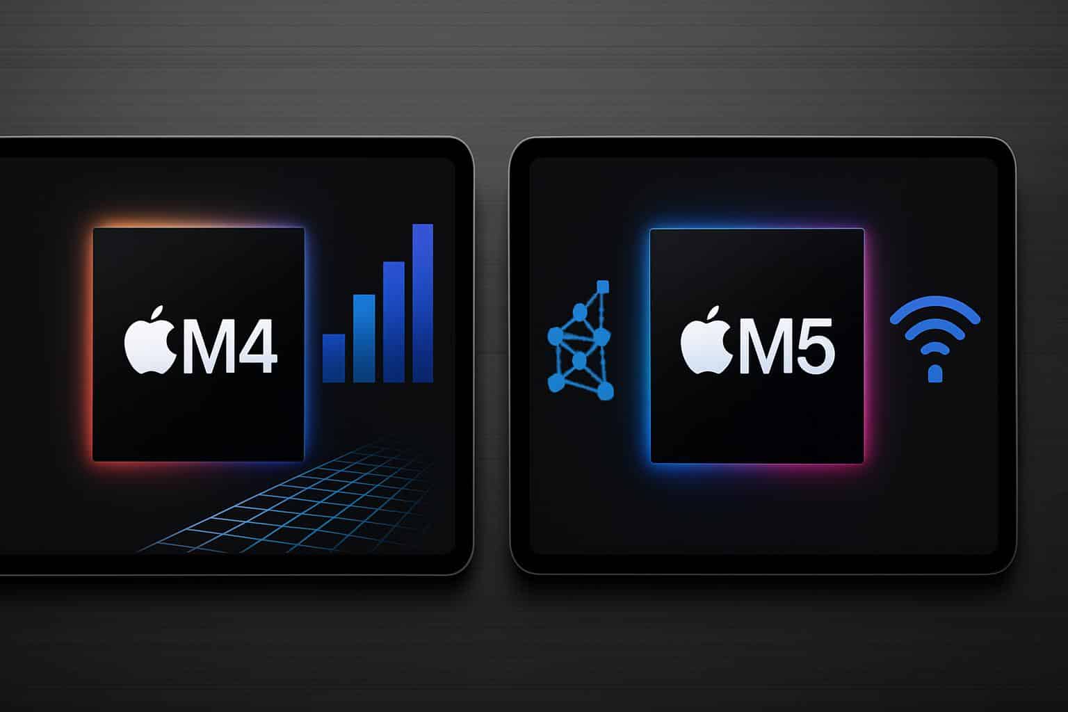 Apple iPad Pro M5 and M4 compared side-by-side, highlighting design and display differences