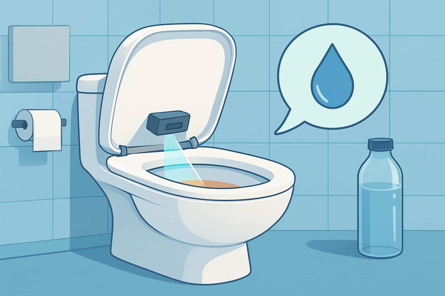 Smart toilet monitors hydration via urine analysis to alert dehydration risk