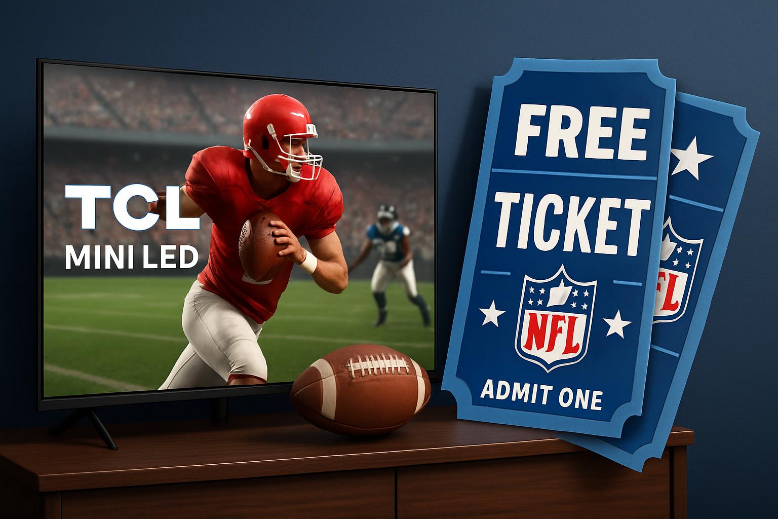TCL Mini LED TV promotion with free NFL tickets for registration