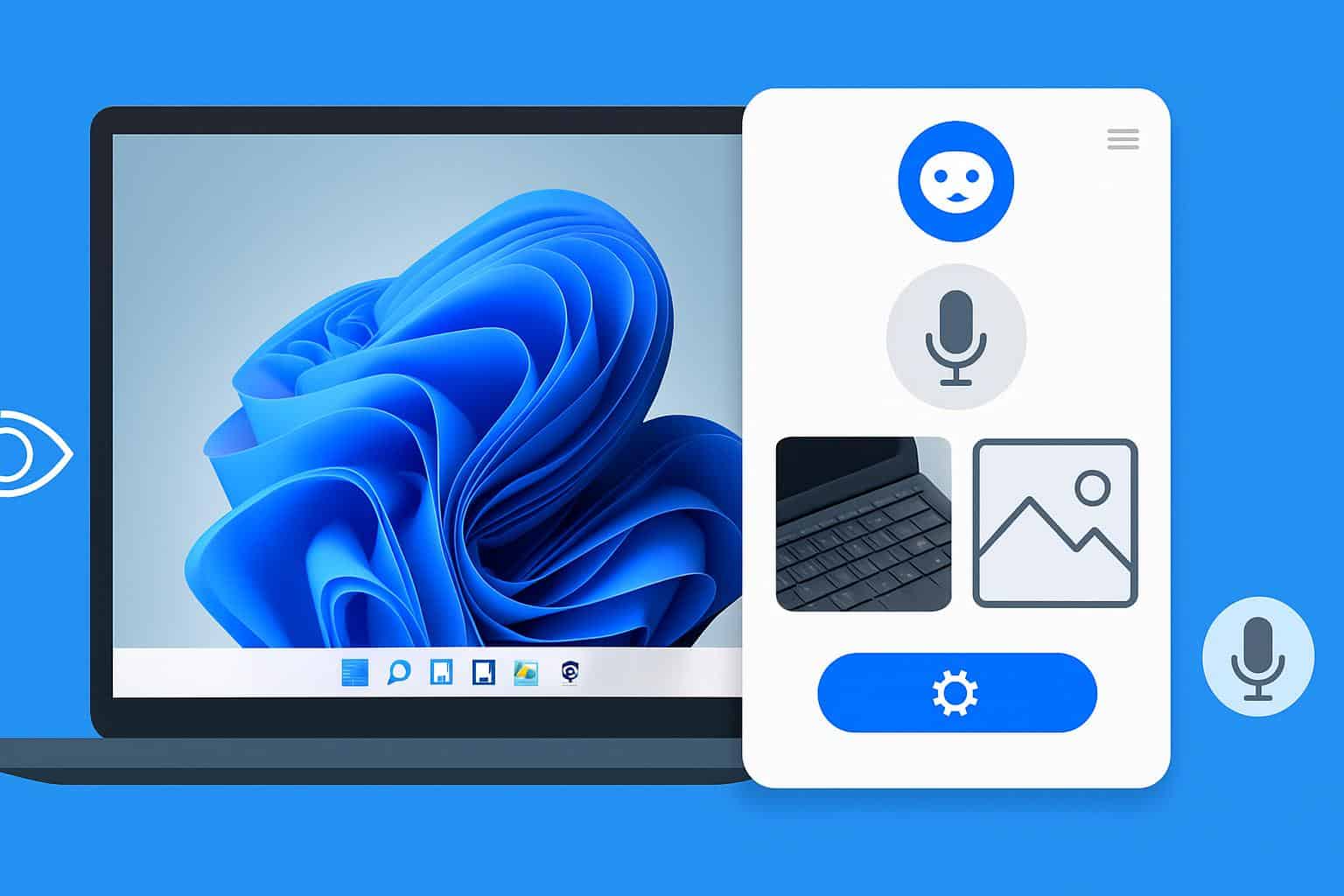 Windows 11 Copilot AI interface with voice, vision, and actions features