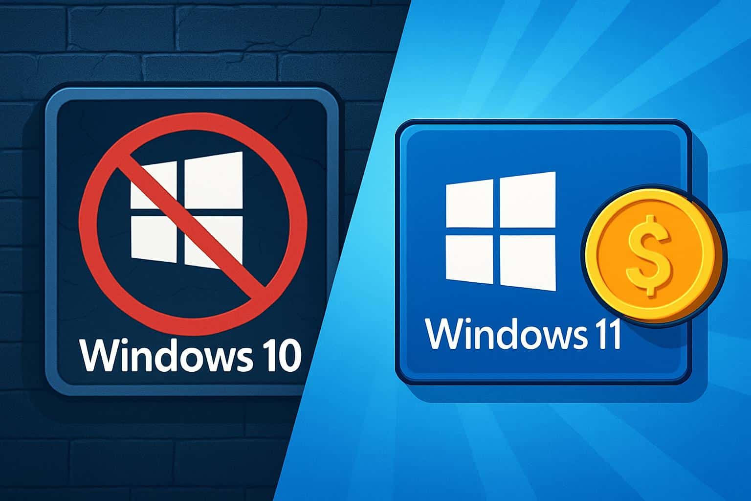 Windows 10 end of support notice with  Windows 11 upgrade offer