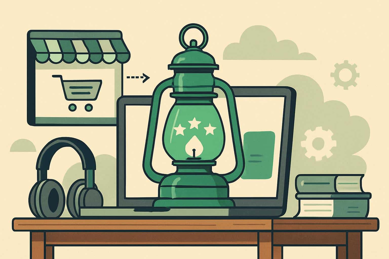 Lantern Loyalty startup by headphone site operator, lantern icon and rewards app