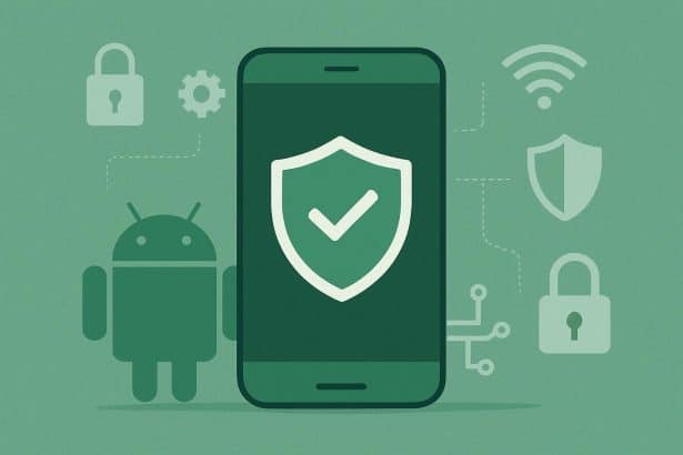 Android 16 security upgrades on smartphone settings screen with lock icon