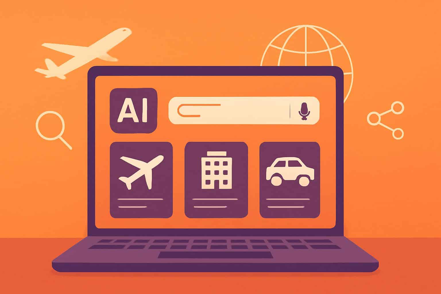 Kayak AI mode interface for travel search and booking flights and hotels