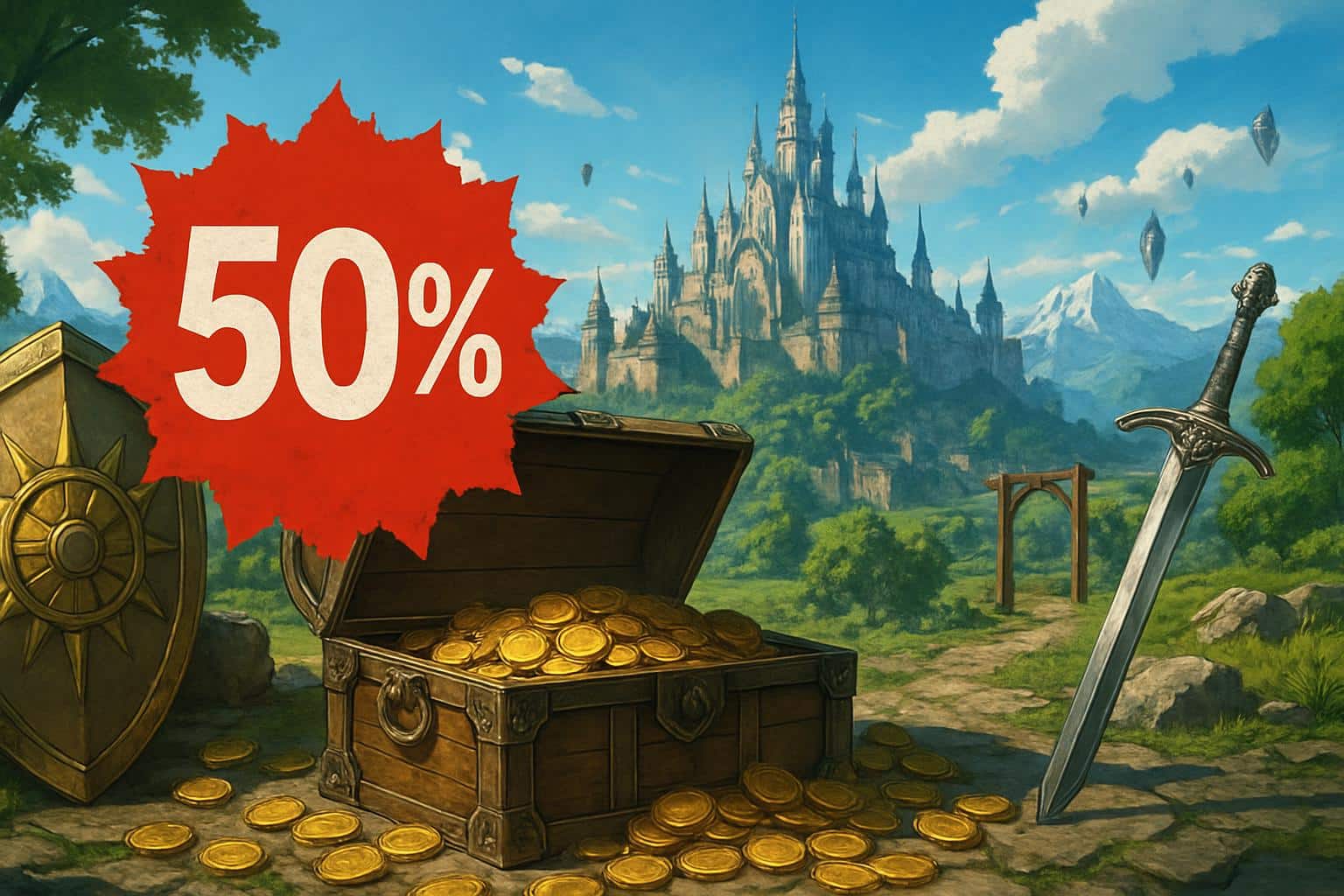 Metaphor: ReFantazio half-off sale banner highlighting rare price drop