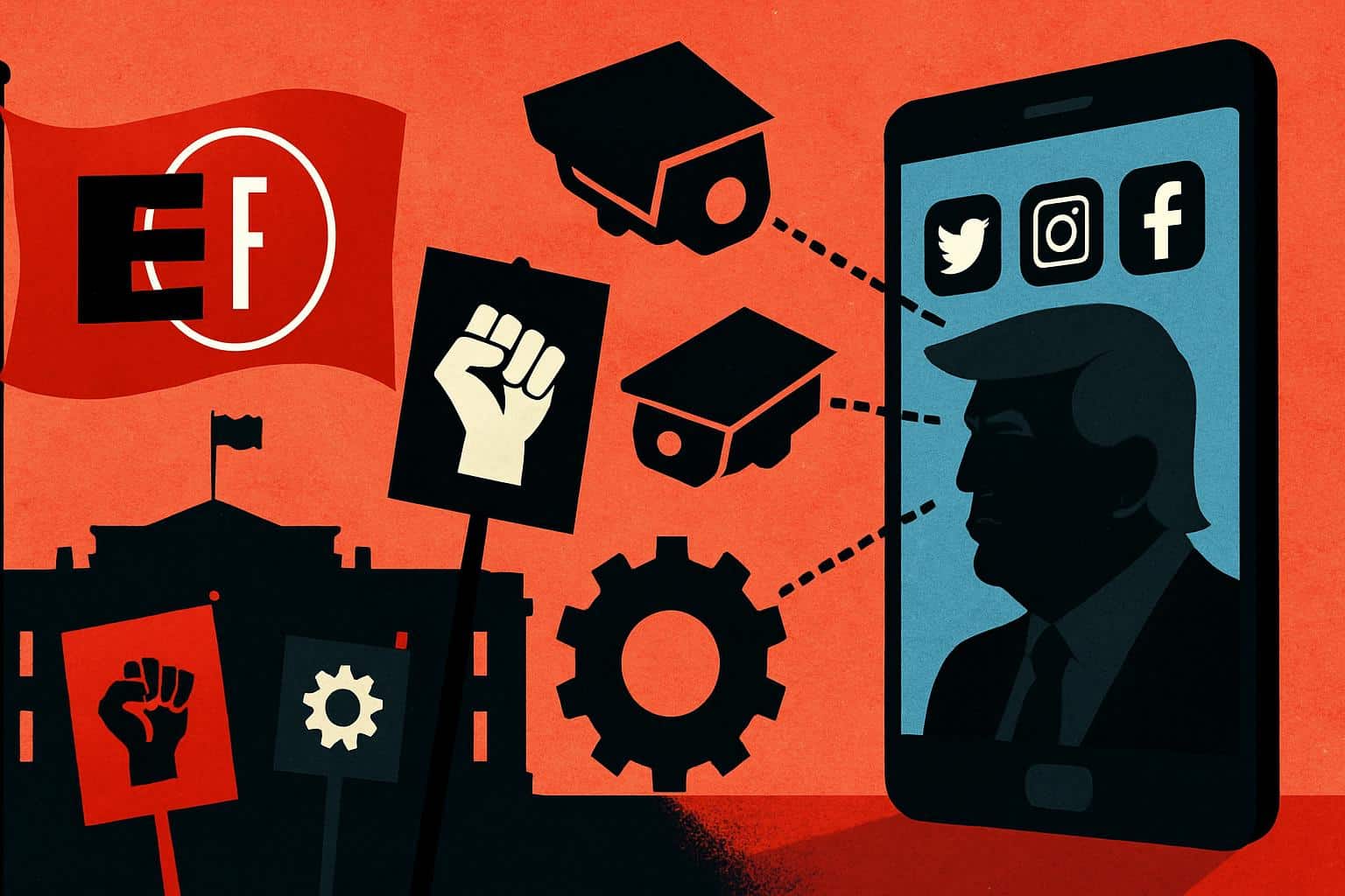 Electronic Frontier Foundation and unions fight Trump social media monitoring, digital privacy