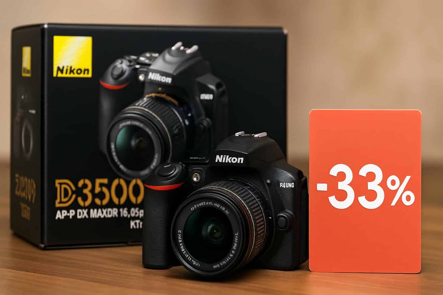 Nikon D3500 DSLR camera kit with lens on sale, save 33%