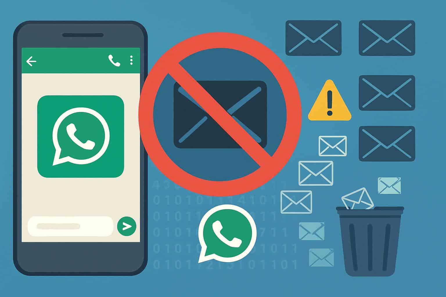WhatsApp chat showing spam alerts and block icon limiting unanswered outreach