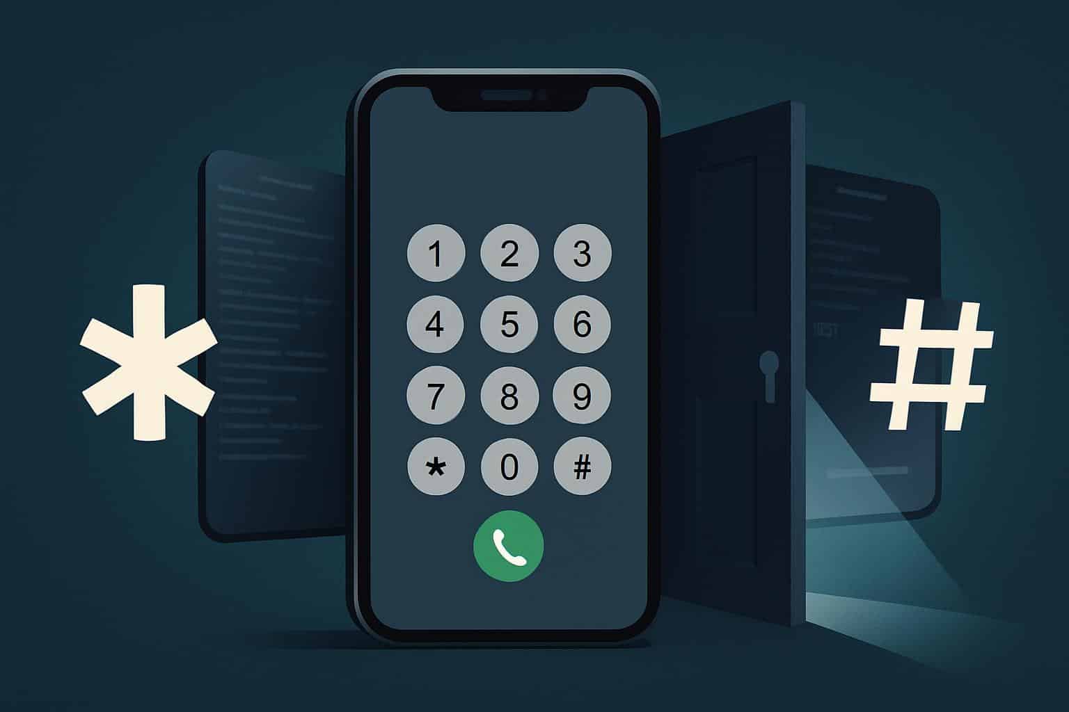 Phone dialer entering 14 secret codes to unlock hidden menus and settings