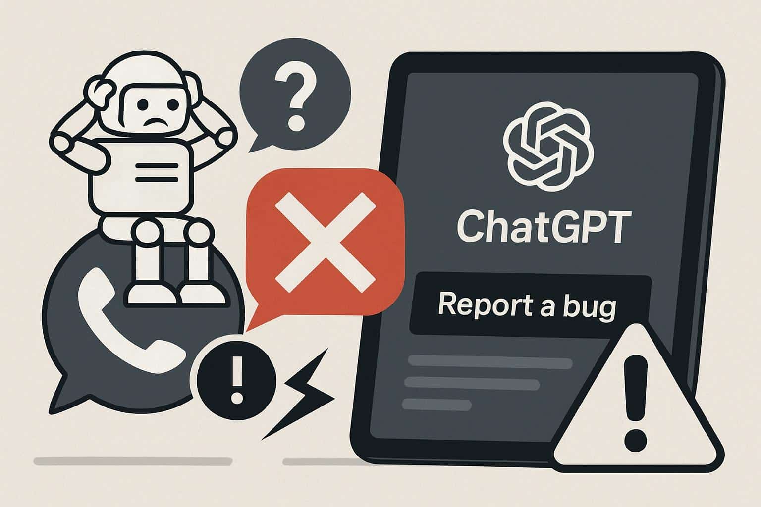 OpenAI support bot struggles with ChatGPT basics, confused chat window and error prompts