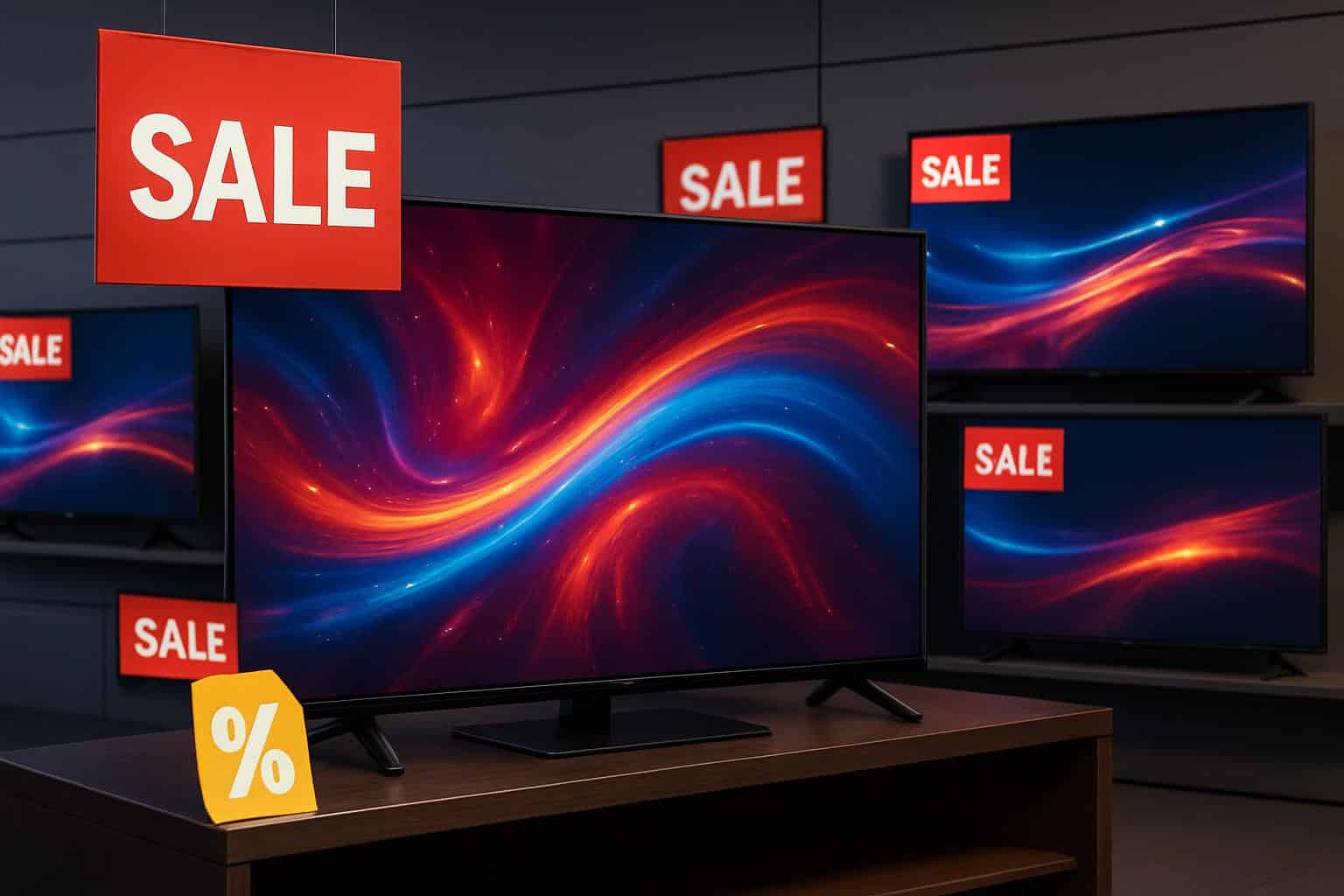Television deals and discounts on 4K TVs with sale tags and price cuts