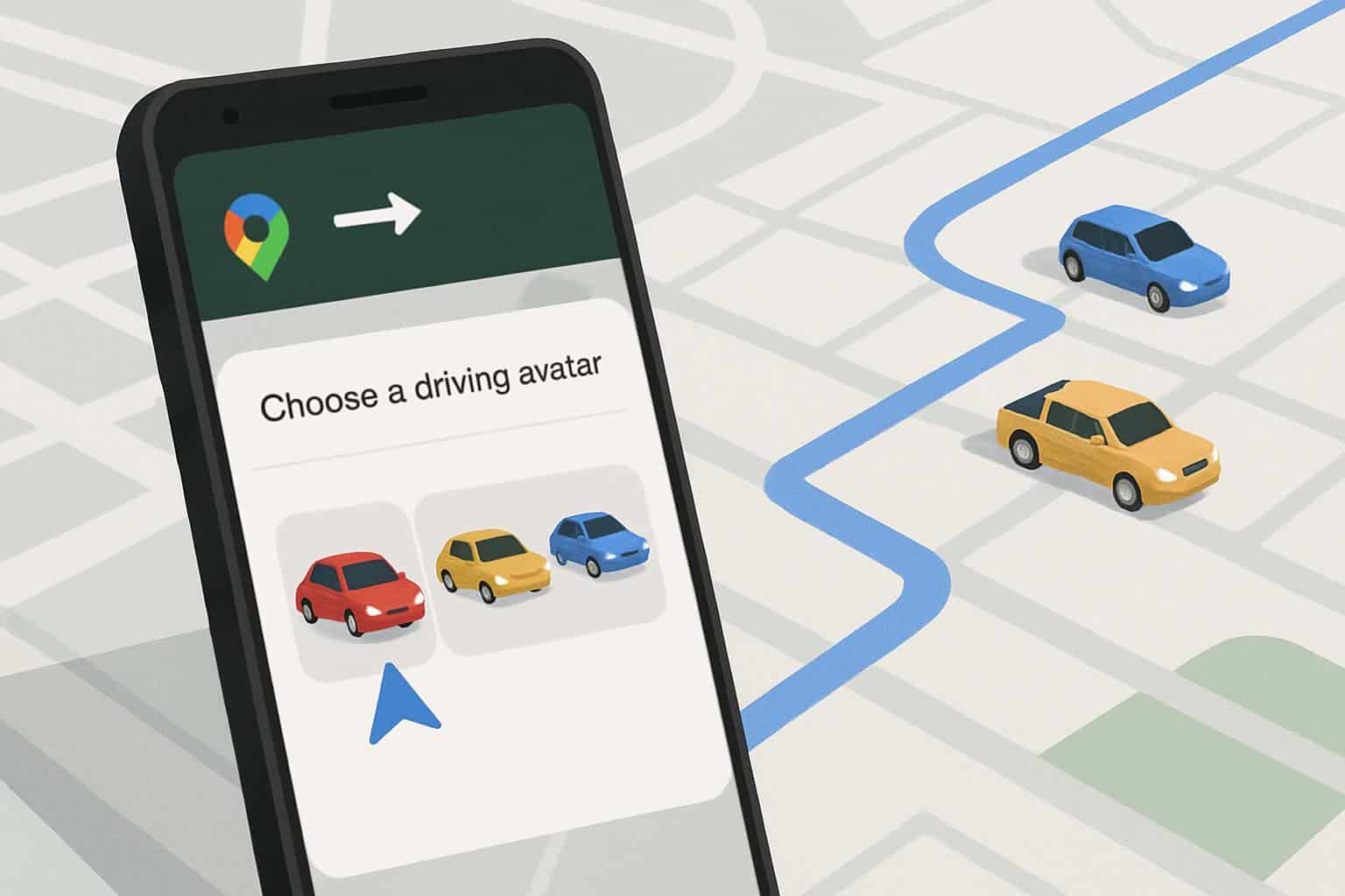Google Maps trial lets drivers choose car avatar before navigation
