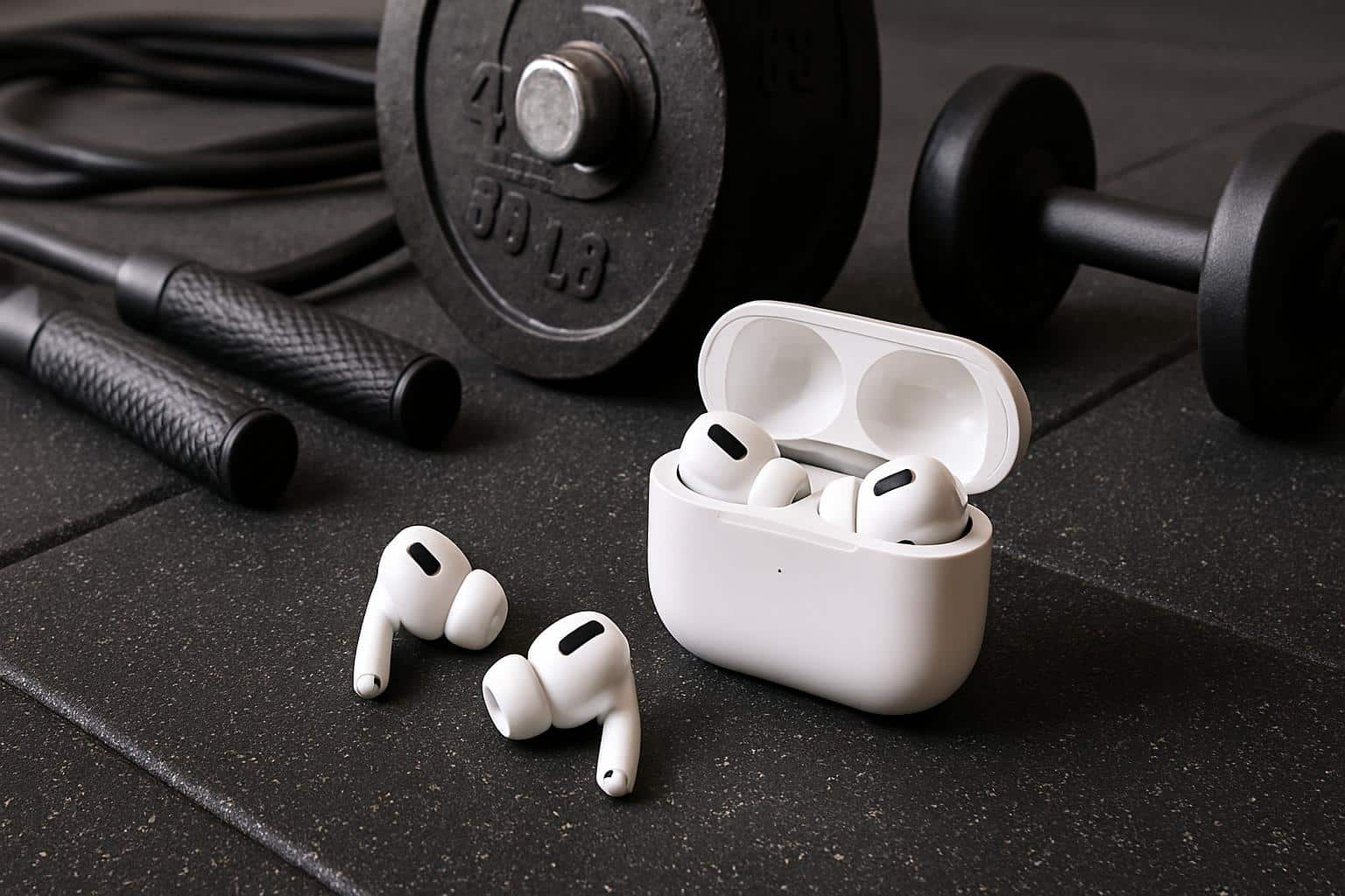 Apple AirPods Pro 3 earbuds tested for workout performance in a gym