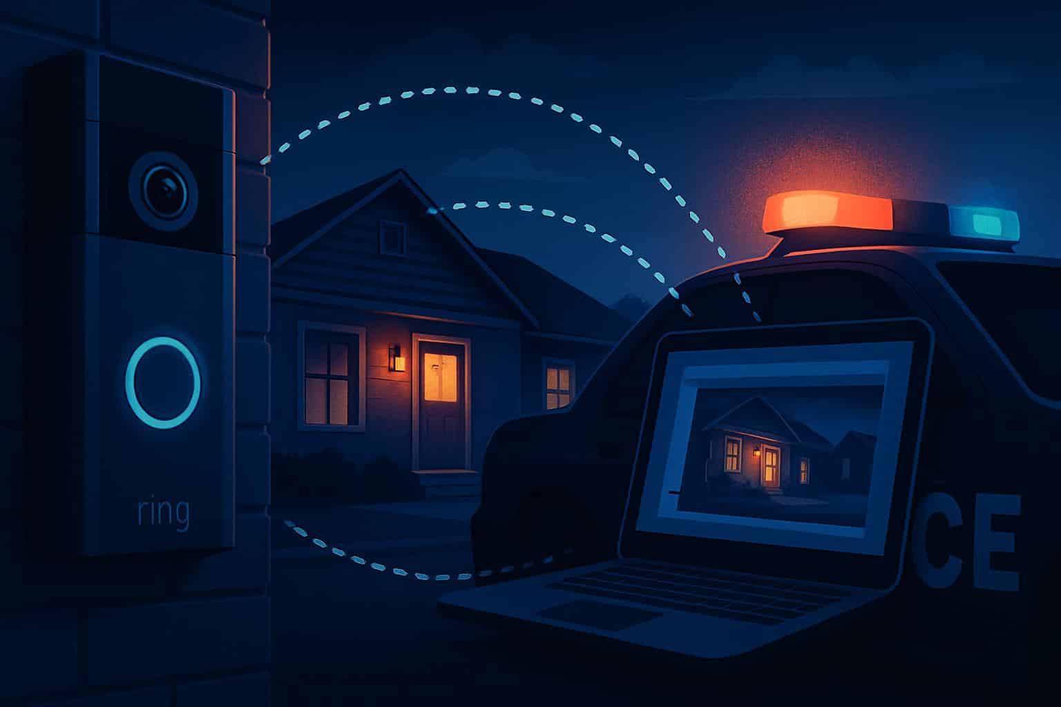Amazon Ring doorbell video shared with police surveillance network in a neighborhood