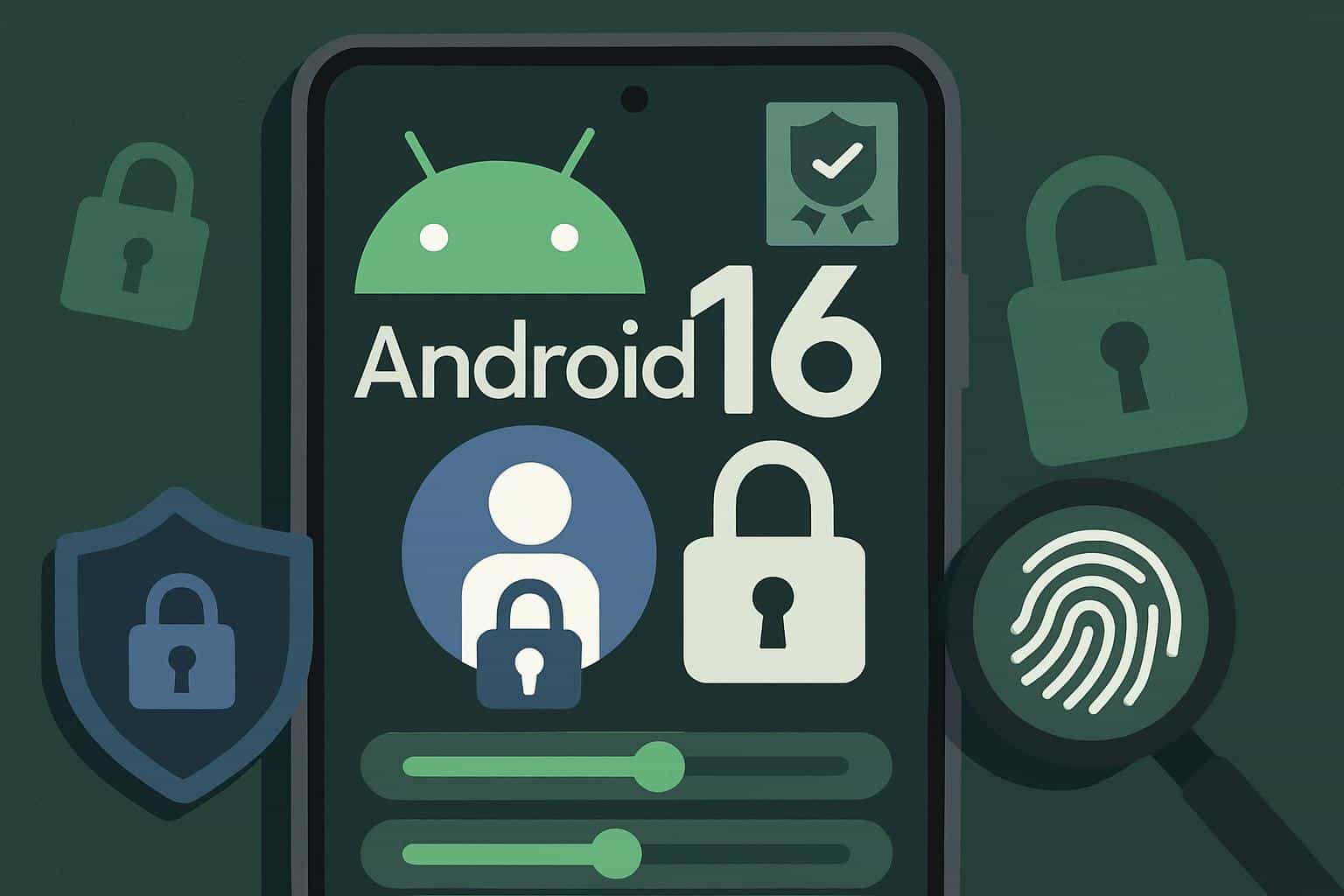 Android 16 security settings screen highlighting two features to enable