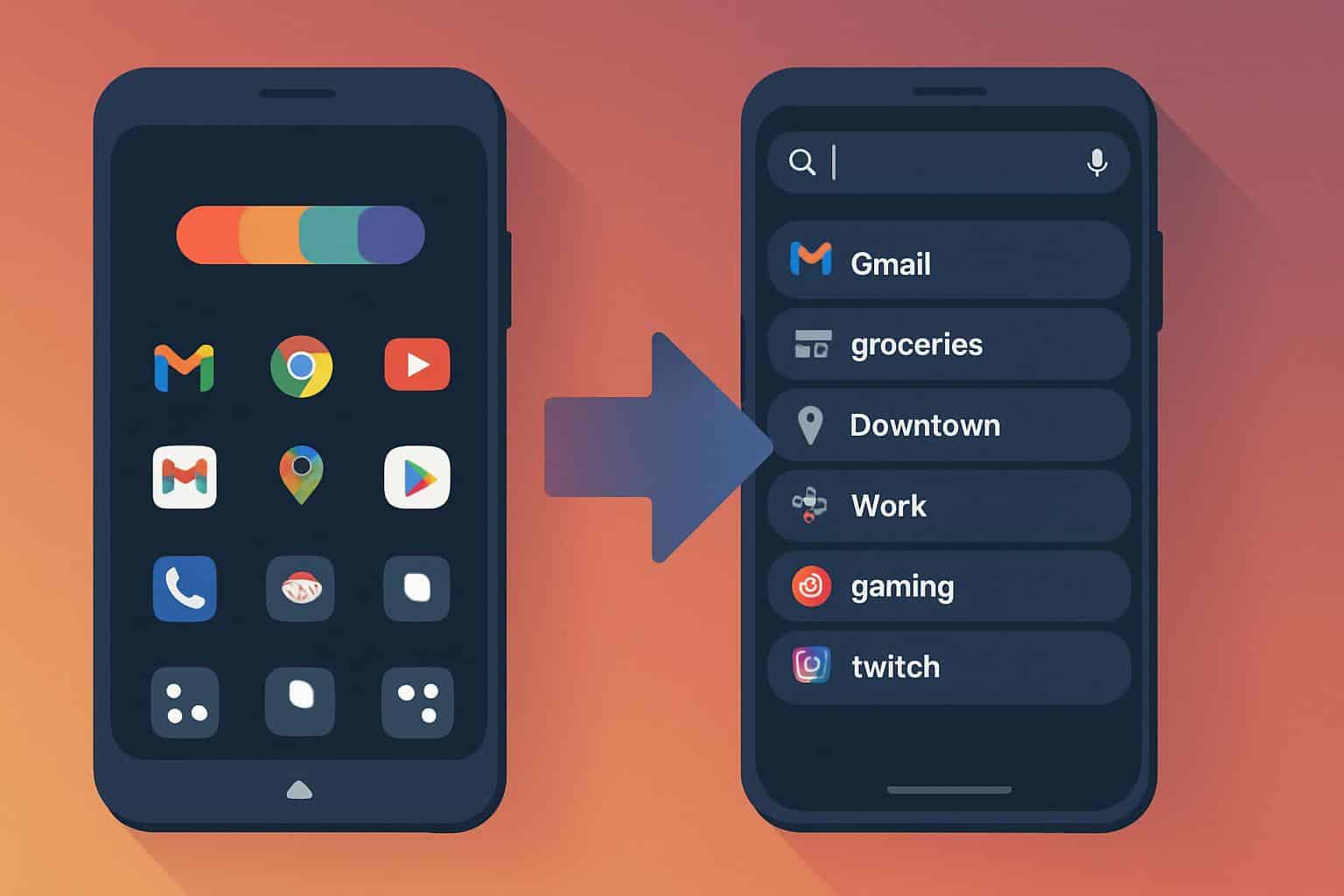 Nova Launcher feature migrated to a new Android launcher on a phone home screen