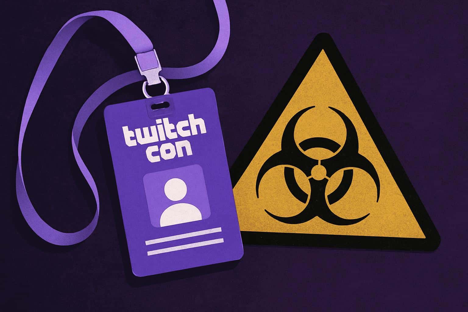 TwitchCon convention signage highlighting unusual safety risks for streamers