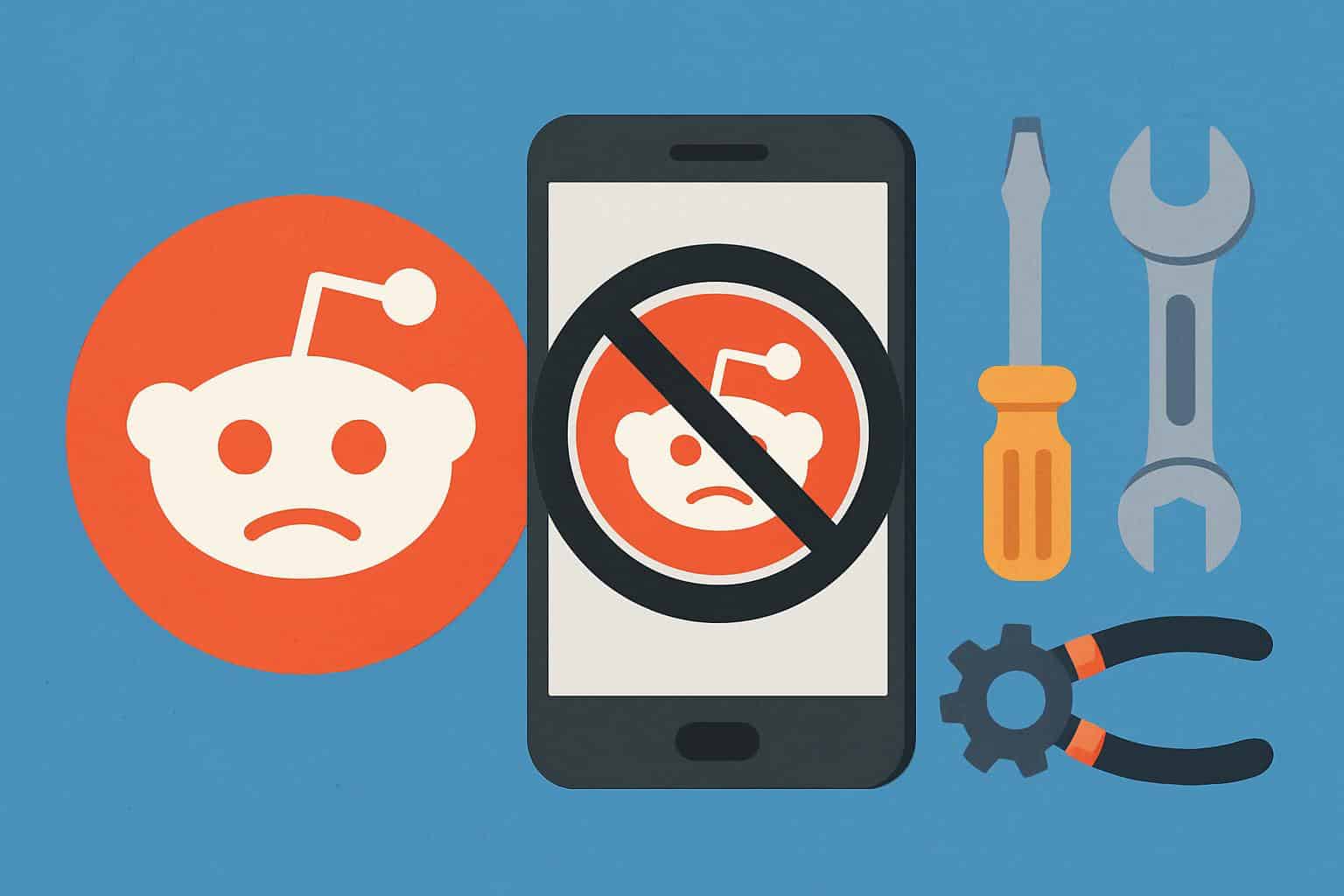 Reddit app not working: error message on smartphone screen