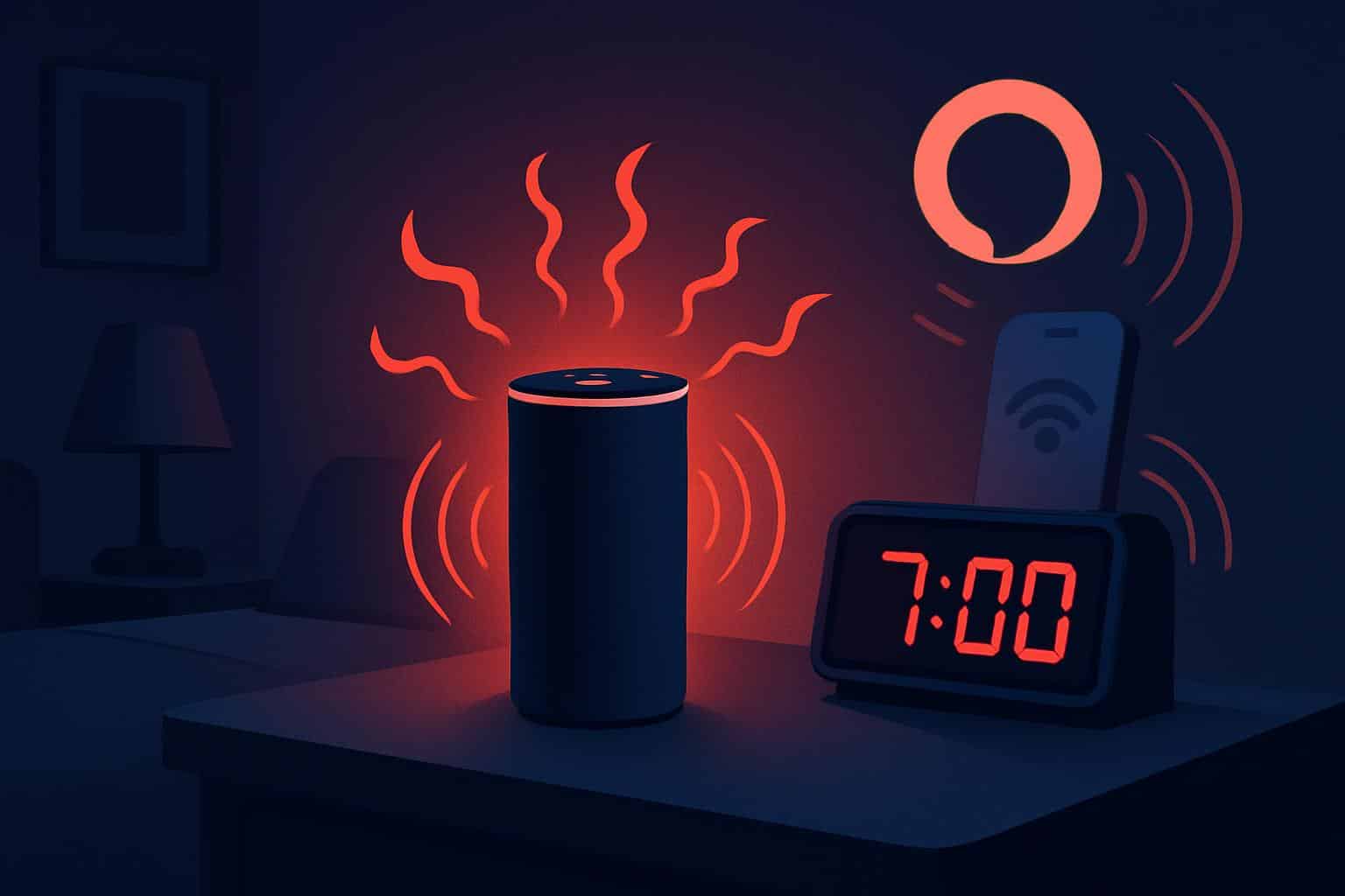 Alexa alarm glitch sparks smart home chaos with blaring speakers and flashing lights