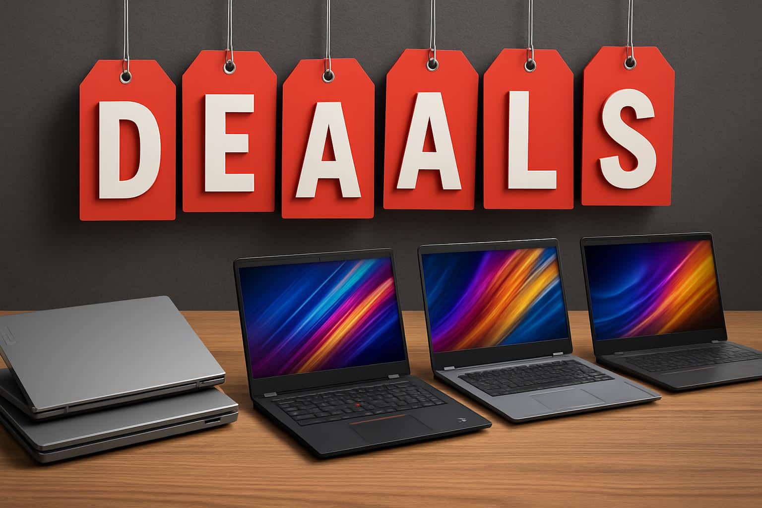 Lenovo laptop deals: five models with discount tags and sale banners