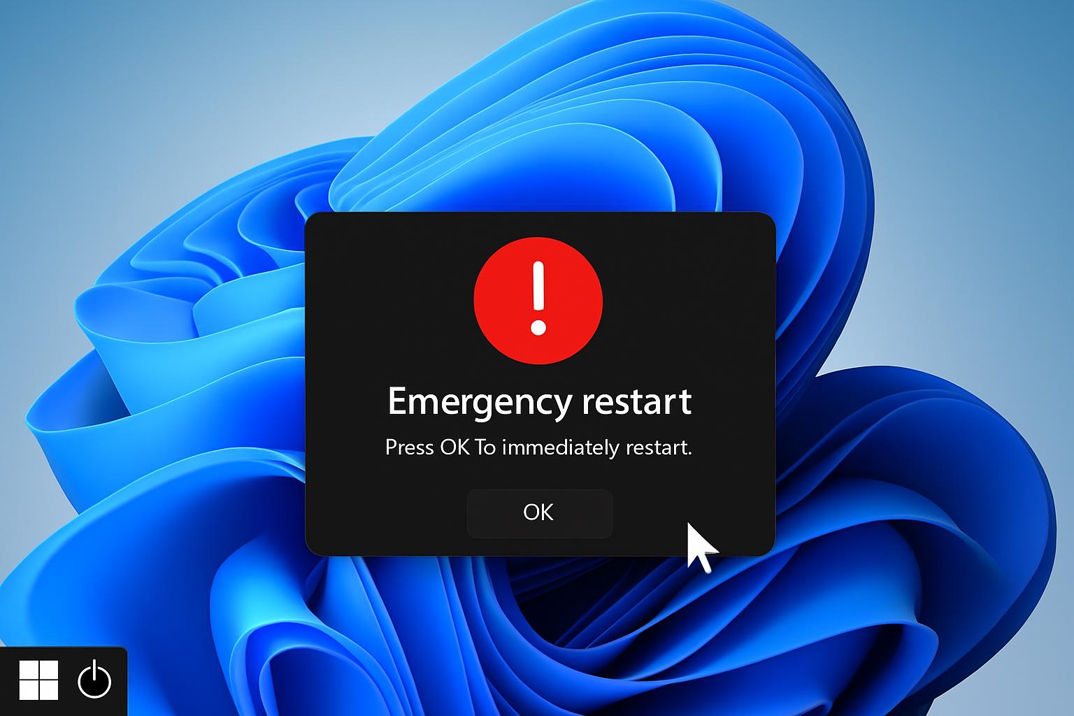 Windows 11 hidden Emergency Restart shortcut via Ctrl+Alt+Del power menu