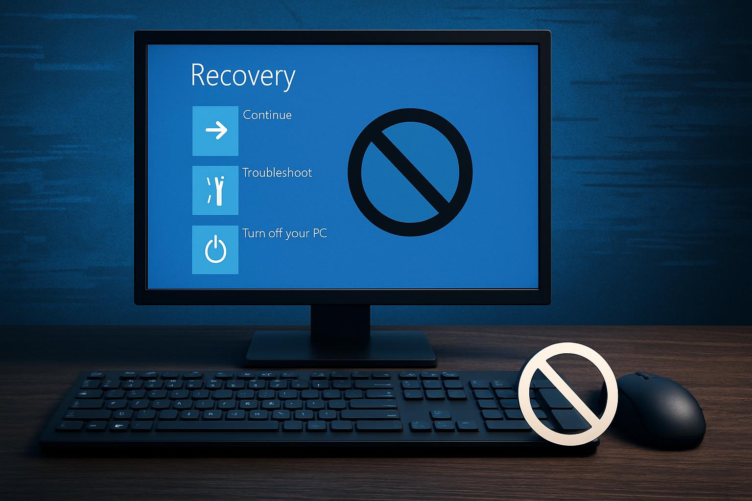 Windows 11 recovery mode with keyboard and mouse input failing after update