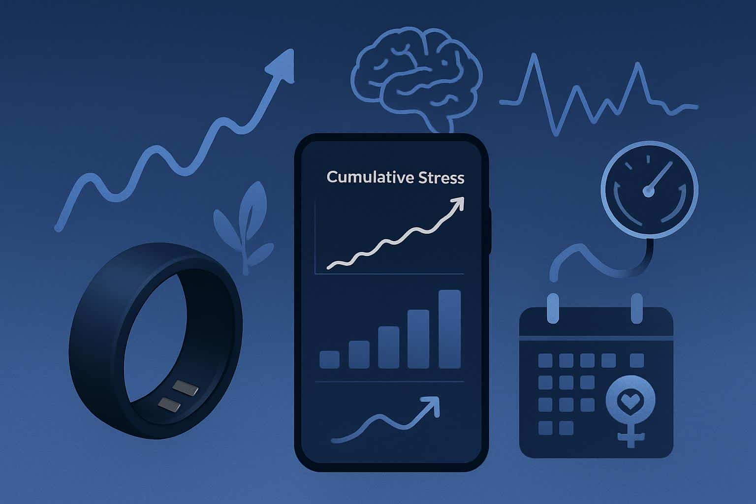 Oura Ring long-term stress management tools concept illustration