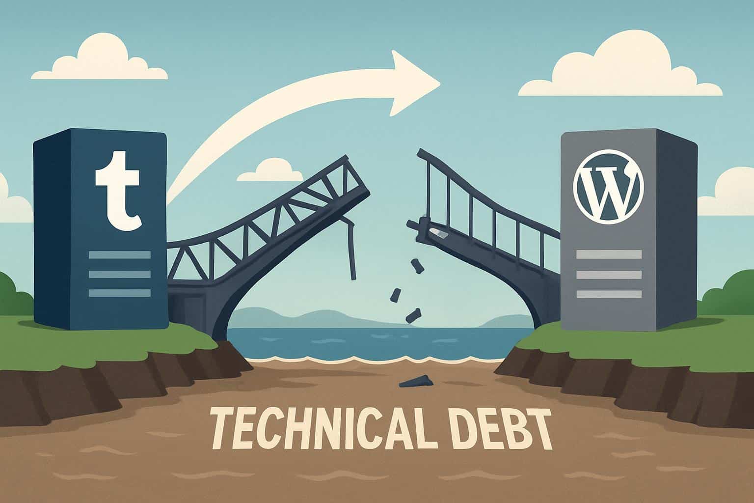 Tumblr logo tangled in costly technical debt, derailing platform migration