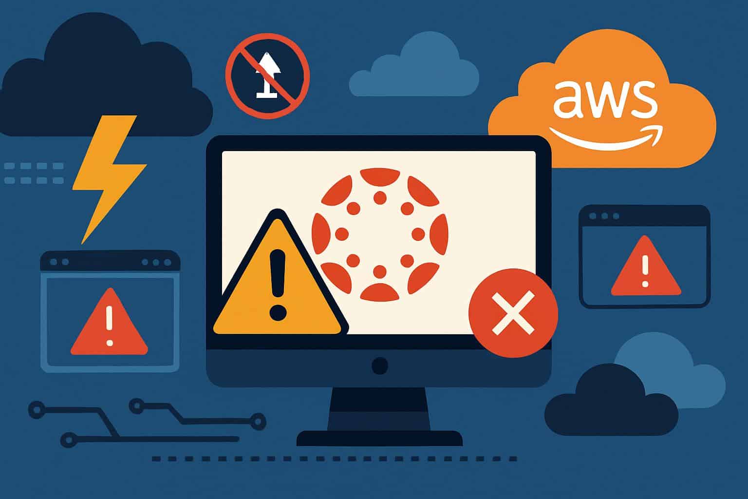 Canvas LMS disruption caused by AWS service outage affecting online learning