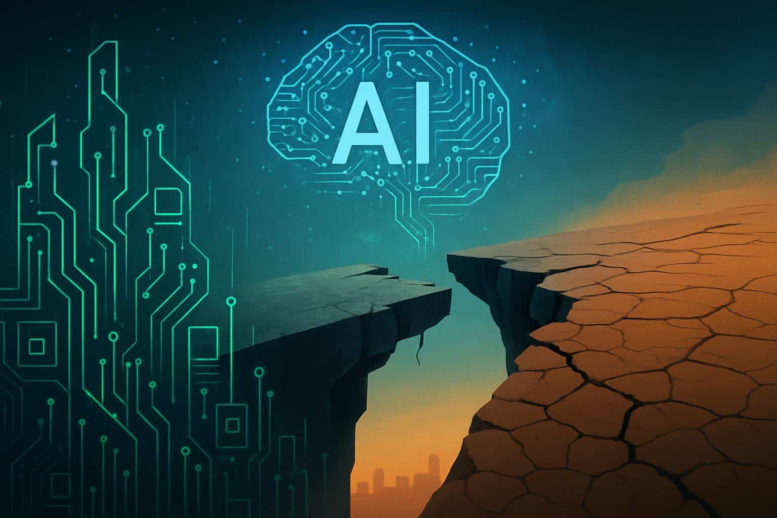Illustration of AI aspirations outpacing reality, only 13% executing initiatives