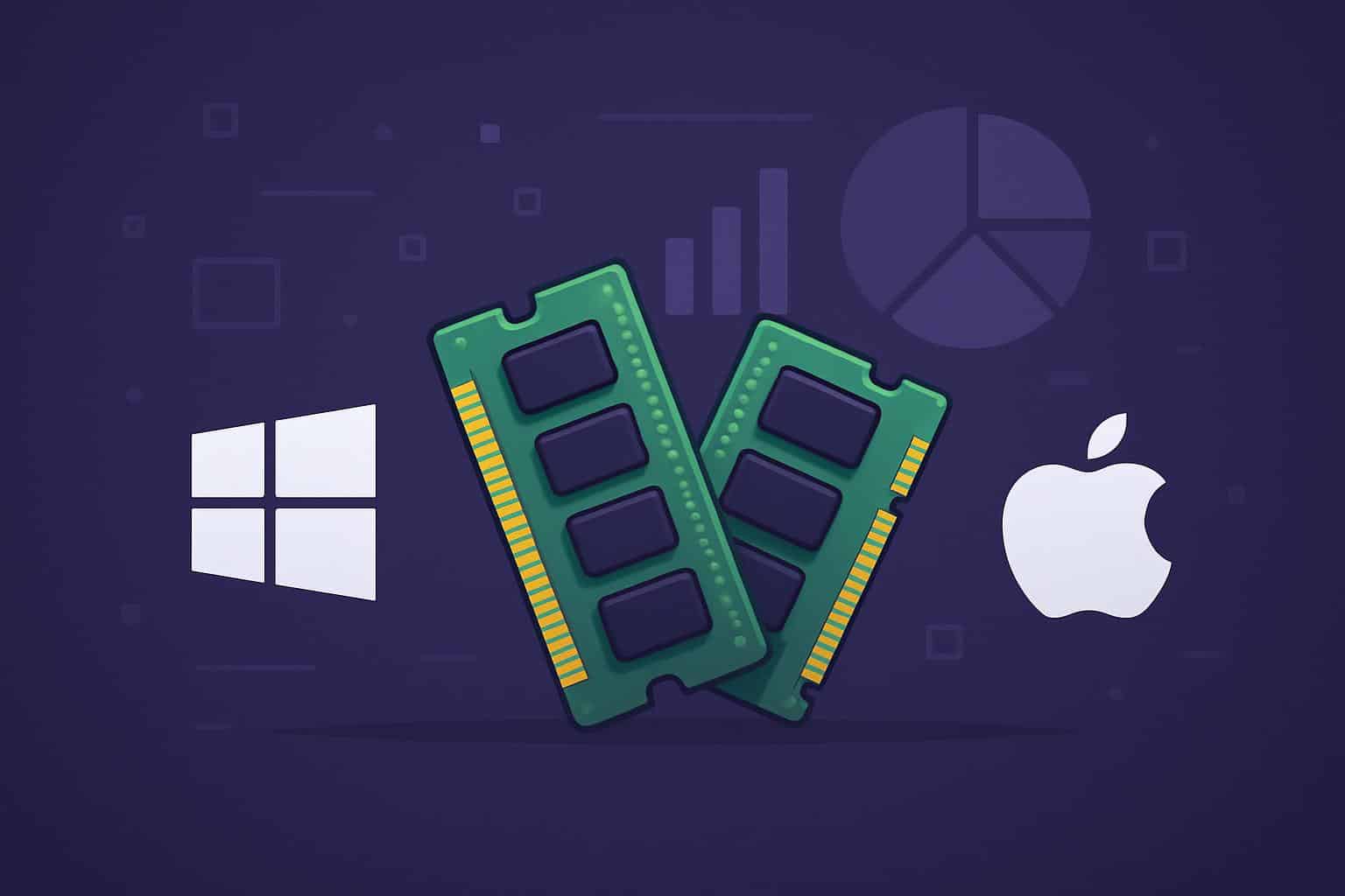 Windows and Mac RAM requirements comparison with laptops and memory modules