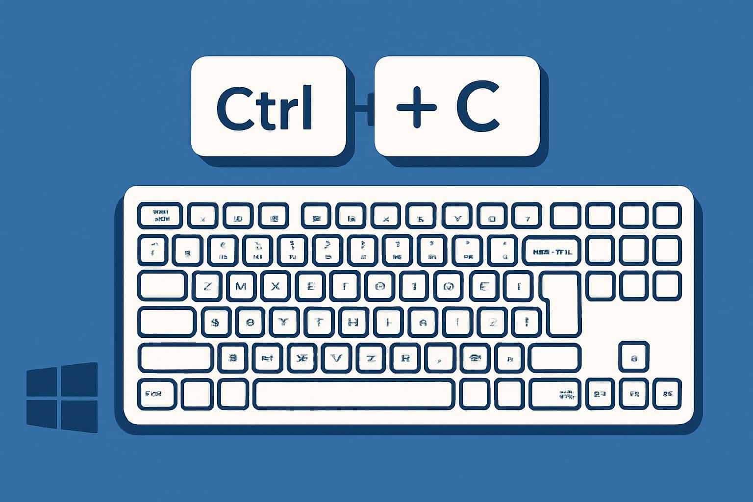 Windows keyboard with shortcut labels and Win key highlighted to boost productivity