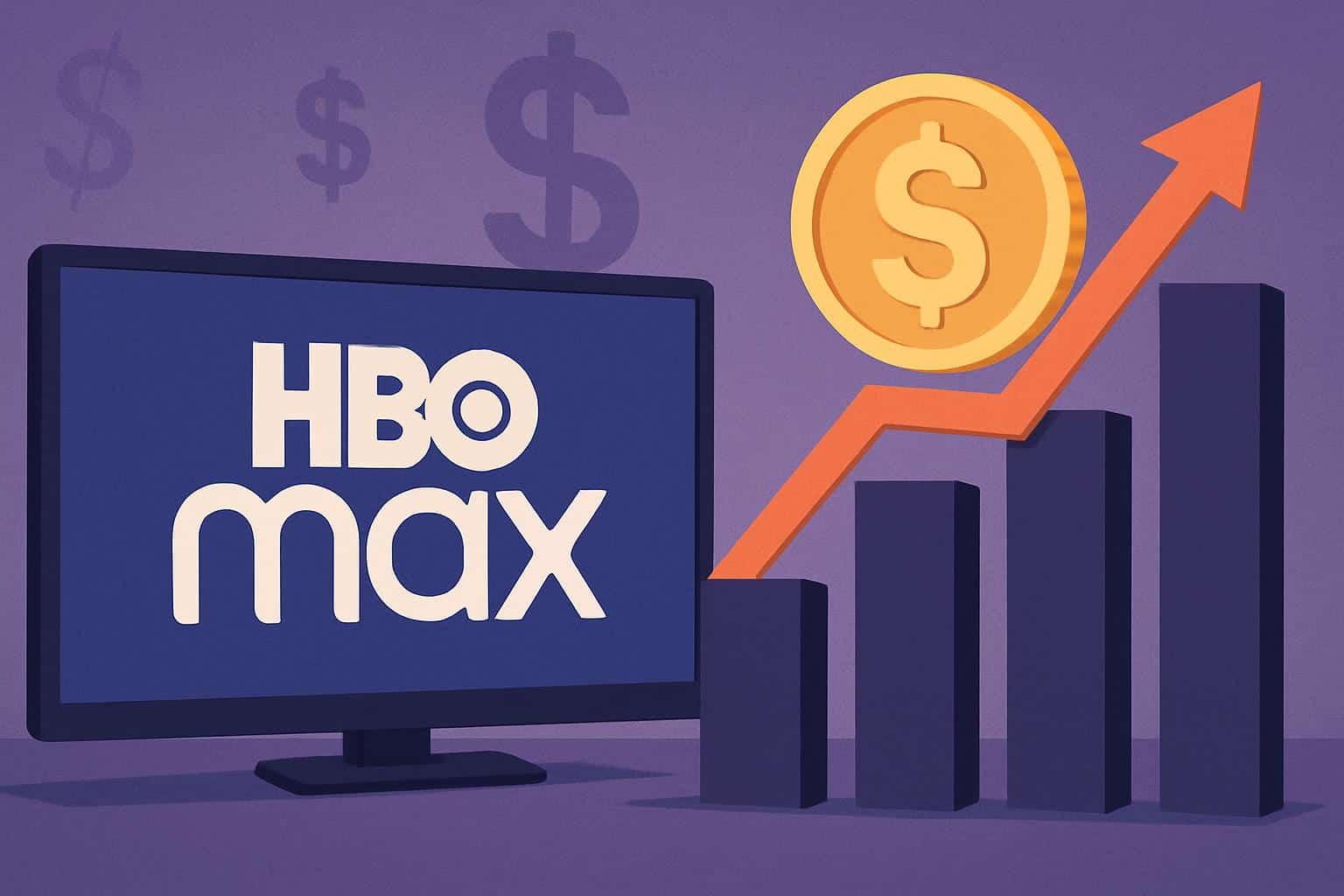 HBO Max logo with rising arrow, price hike across all subscription plans