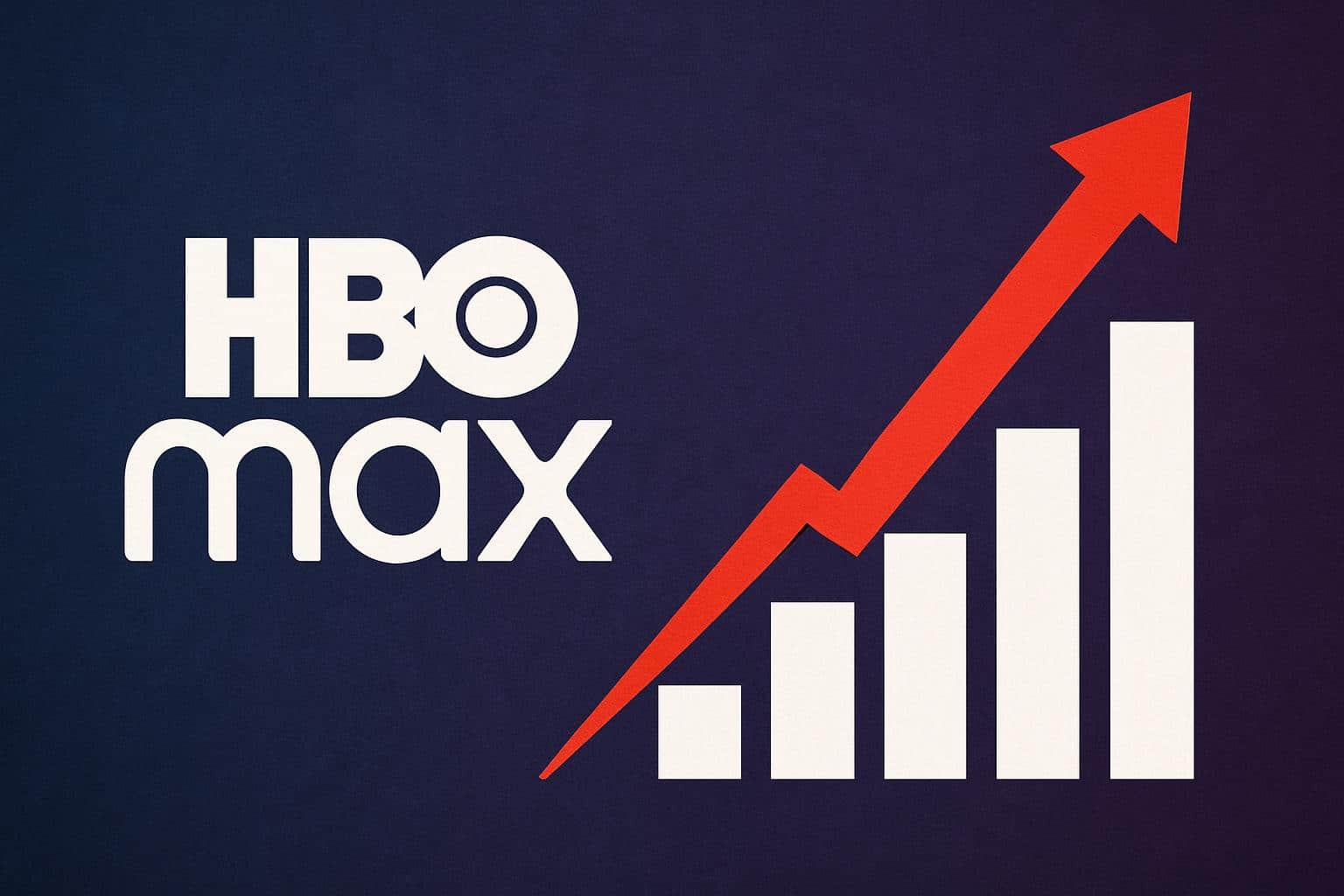 HBO Max subscription price increase with logo and upward arrow
