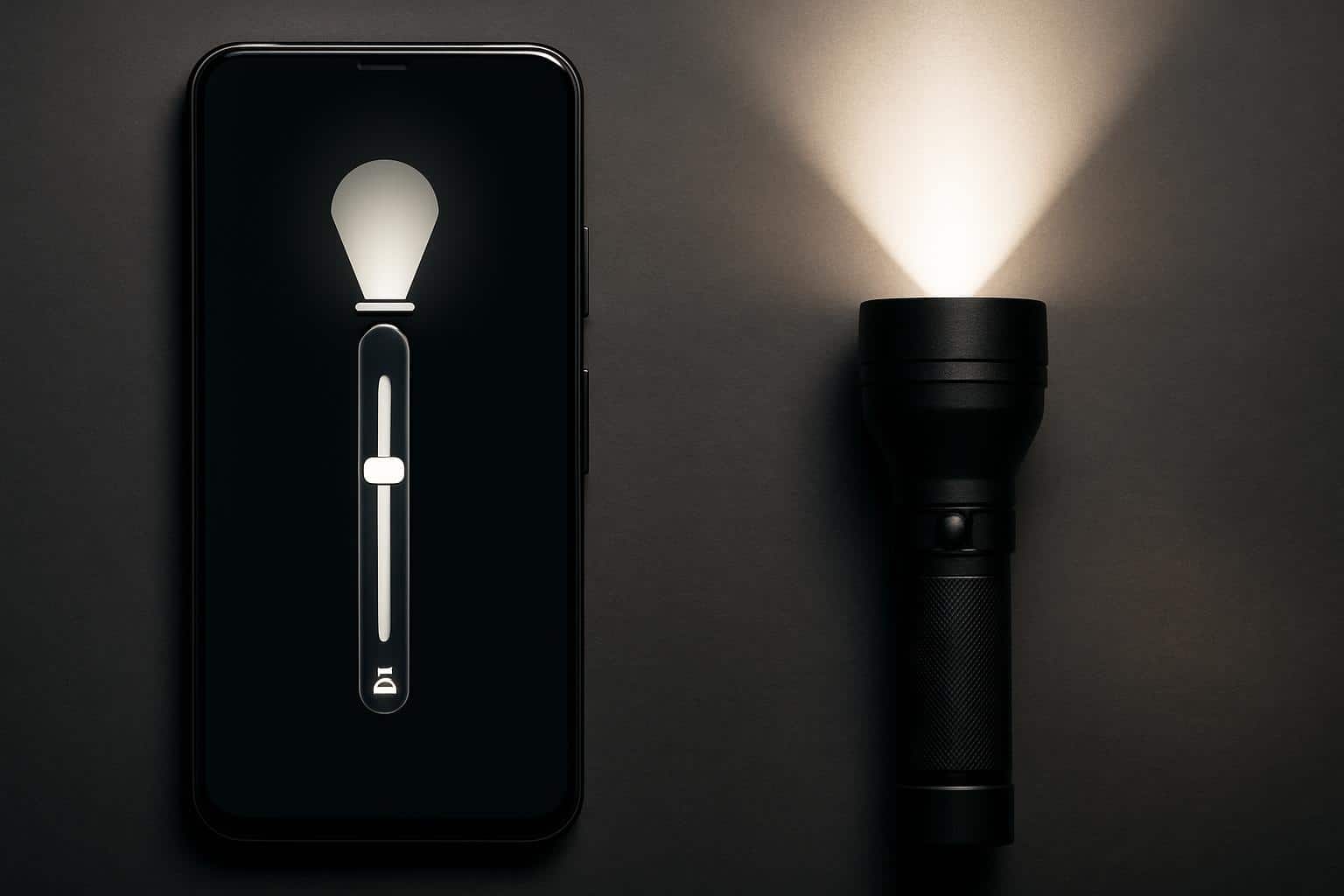 Android flashlight slider UI looks like a real flashlight