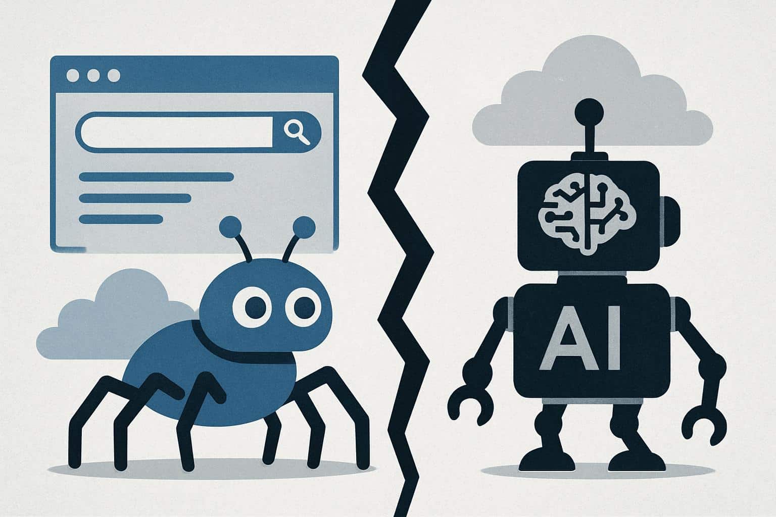 Cloudflare and UK watchdog logos with split Google crawler bots